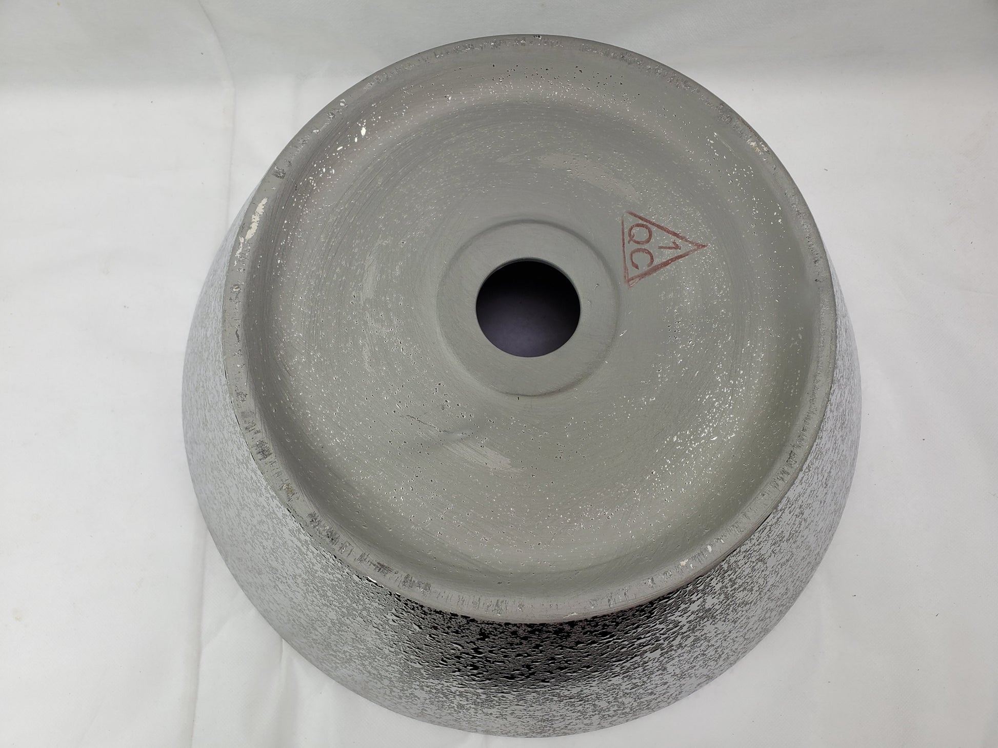 15.94-in. x 15.94-in. Round Bathroom Vessel Sink Silver Enamel Glaze