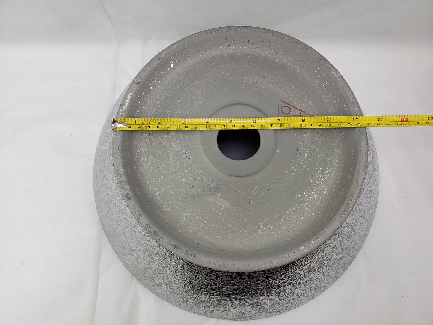 15.94-in. x 15.94-in. Round Bathroom Vessel Sink Silver Enamel Glaze