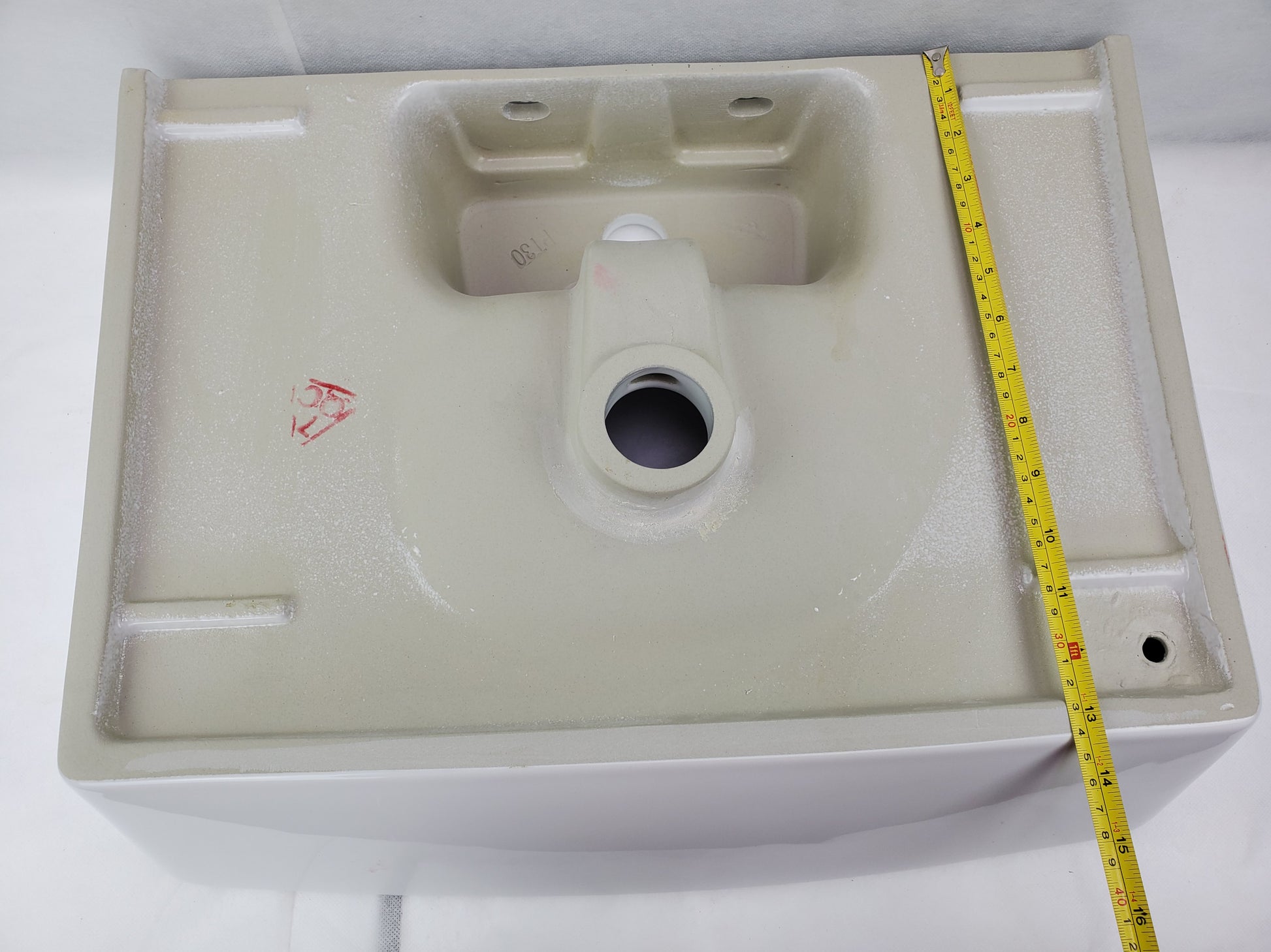 19.88-in. x 13.97-in. Rectangle Bathroom Vessel Sink White Enamel Glaze