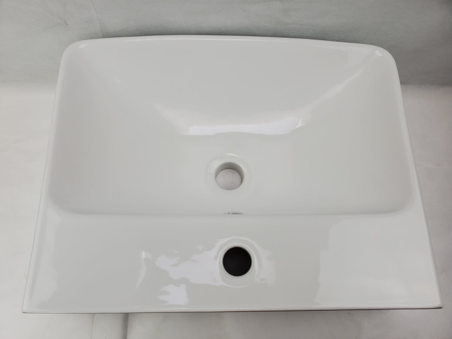 19.88-in. x 13.97-in. Rectangle Bathroom Vessel Sink White Enamel Glaze