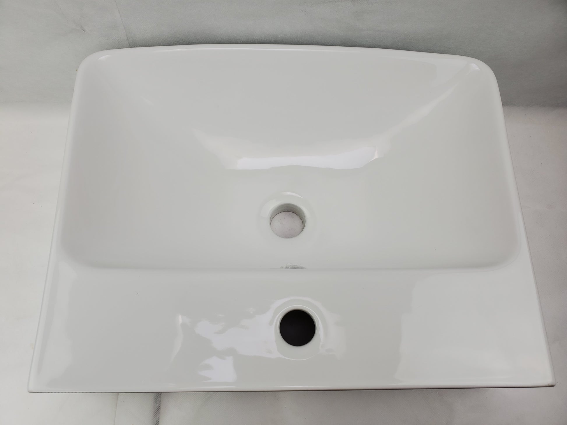 19.88-in. x 13.97-in. Rectangle Bathroom Vessel Sink White Enamel Glaze