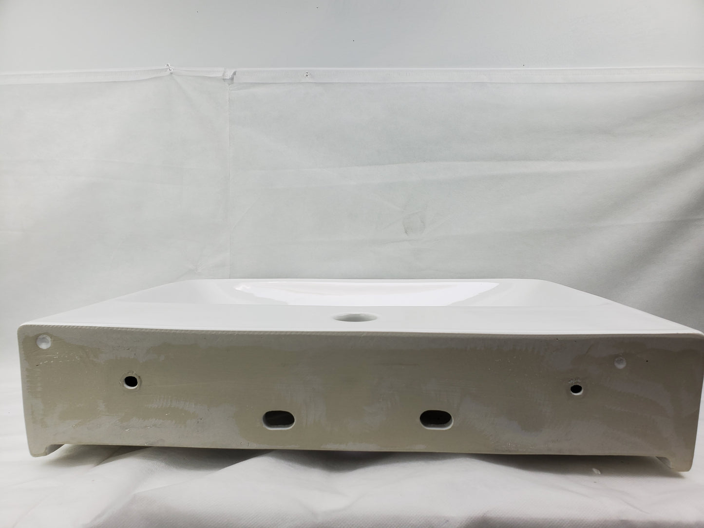 19.88-in. x 13.97-in. Rectangle Bathroom Vessel Sink White Enamel Glaze
