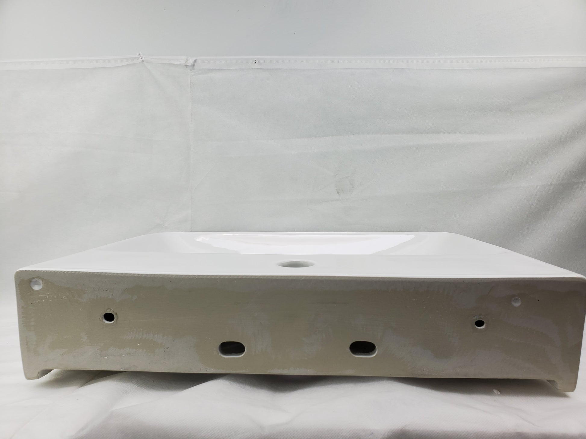 19.88-in. x 13.97-in. Rectangle Bathroom Vessel Sink White Enamel Glaze