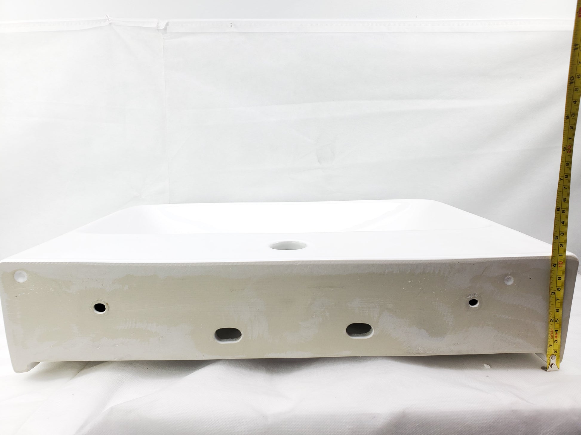 19.88-in. x 13.97-in. Rectangle Bathroom Vessel Sink White Enamel Glaze