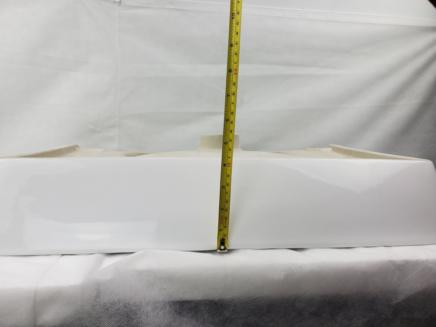 23.81-in. x 13.97-in. Rectangle Bathroom Vessel Sink White Enamel Glaze