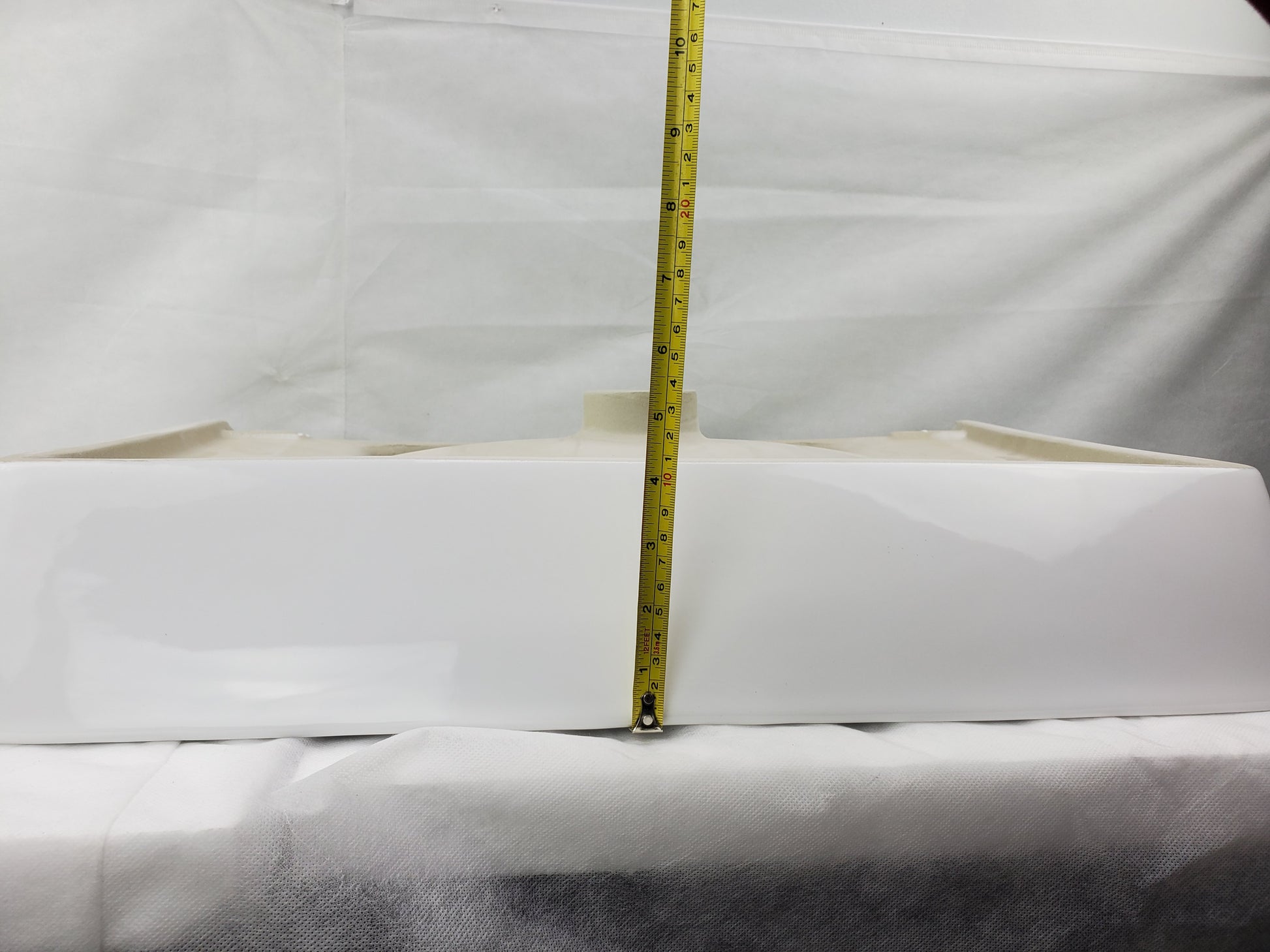 23.81-in. x 13.97-in. Rectangle Bathroom Vessel Sink White Enamel Glaze