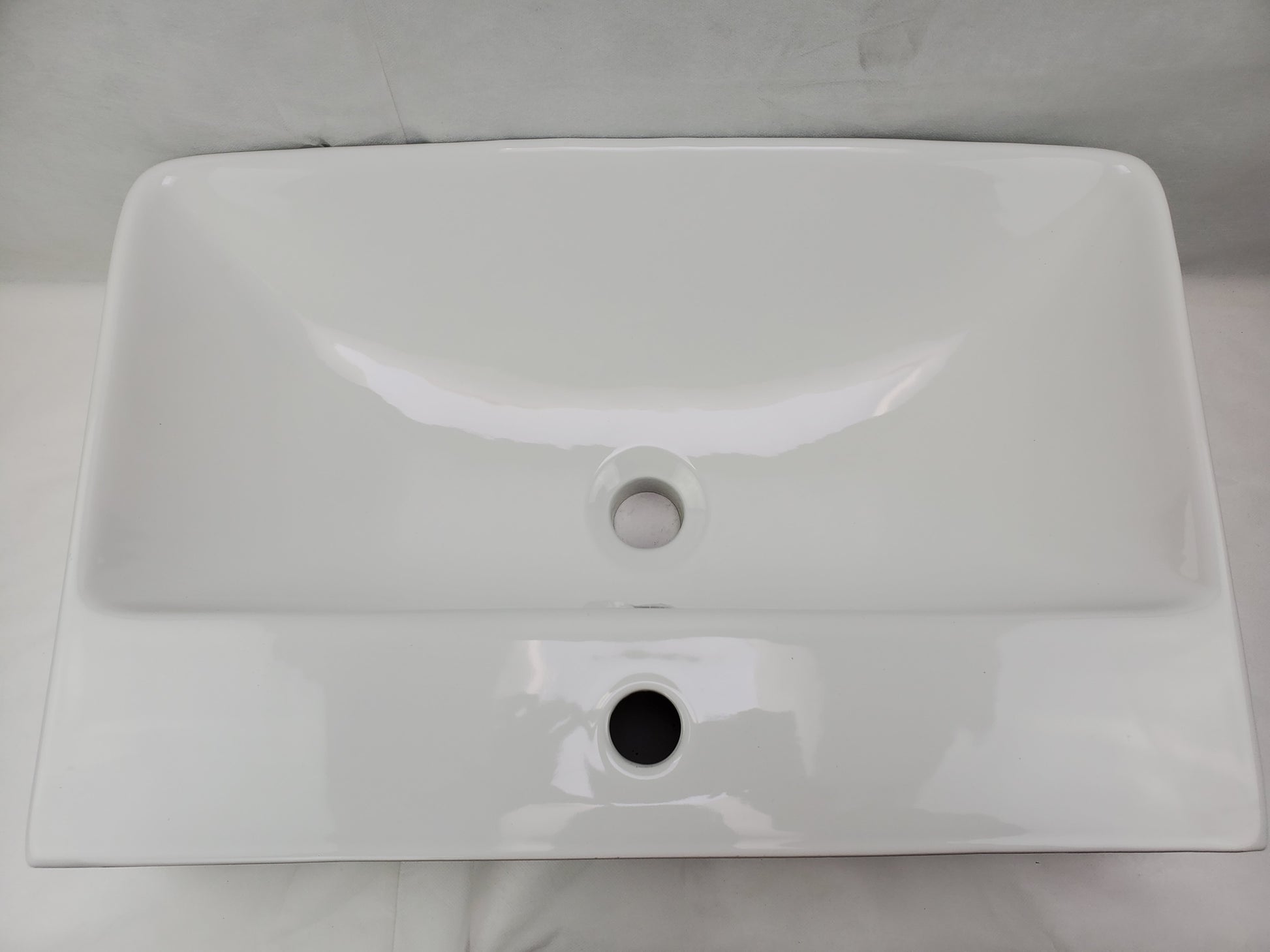 23.81-in. x 13.97-in. Rectangle Bathroom Vessel Sink White Enamel Glaze