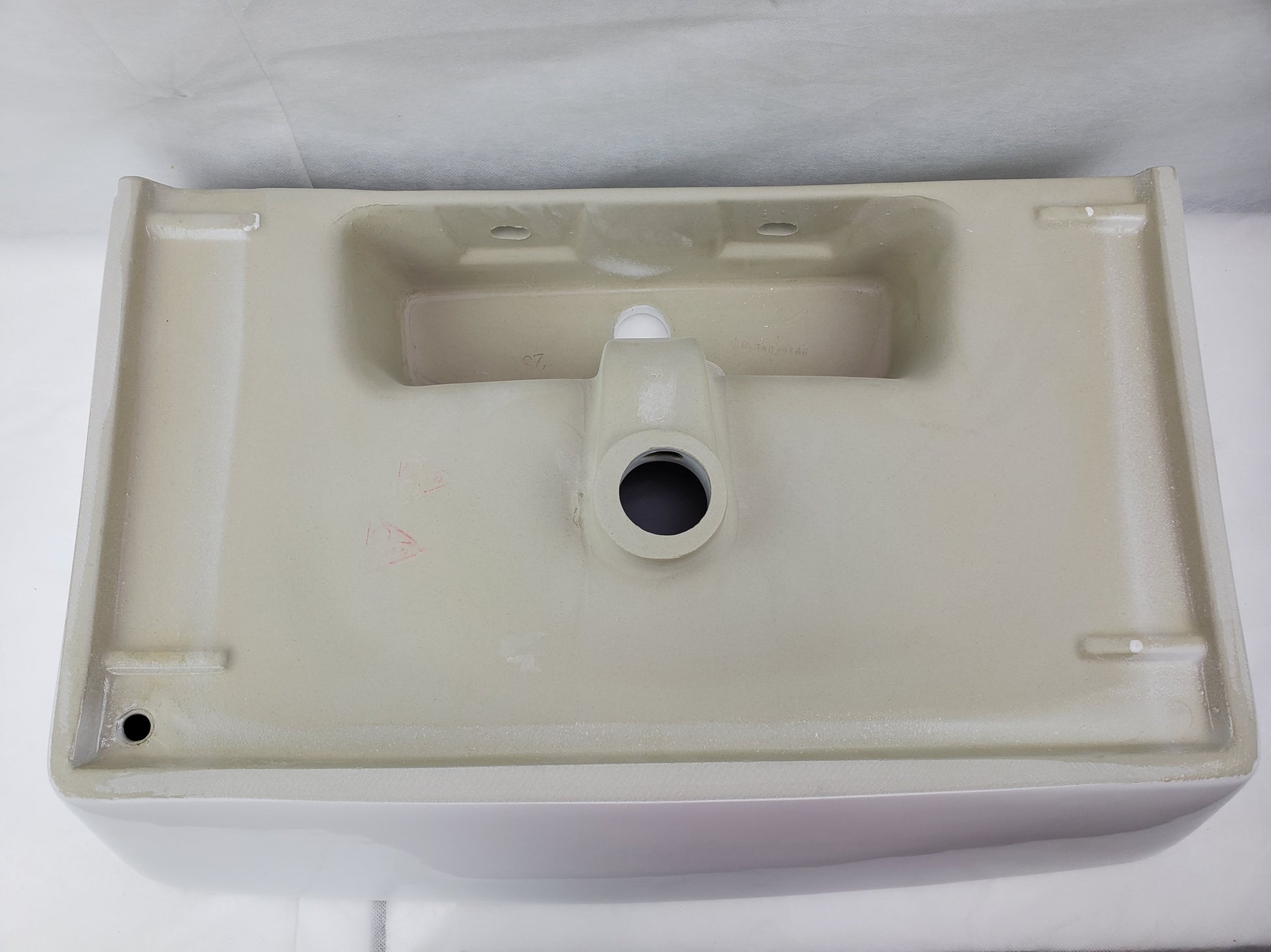 23.81-in. x 13.97-in. Rectangle Bathroom Vessel Sink White Enamel Glaze