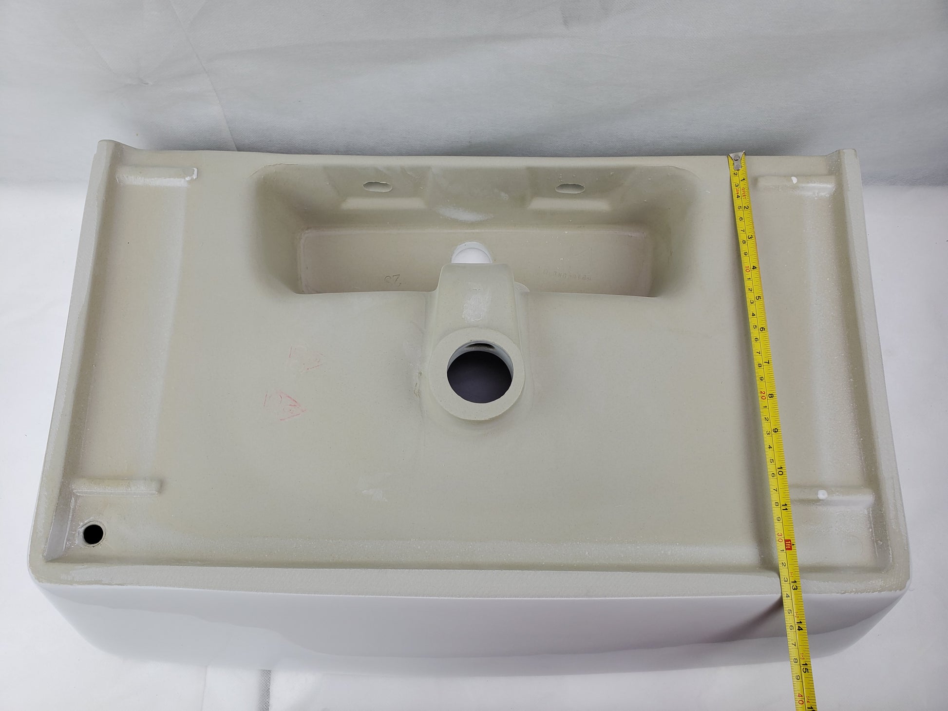 23.81-in. x 13.97-in. Rectangle Bathroom Vessel Sink White Enamel Glaze
