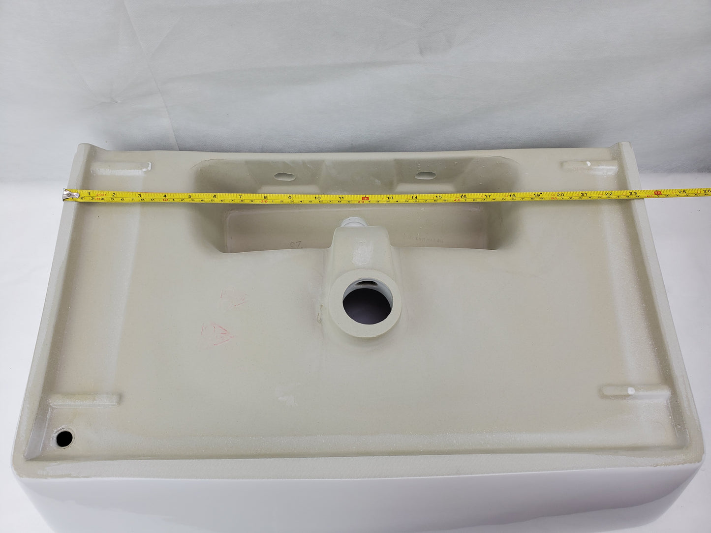 23.81-in. x 13.97-in. Rectangle Bathroom Vessel Sink White Enamel Glaze