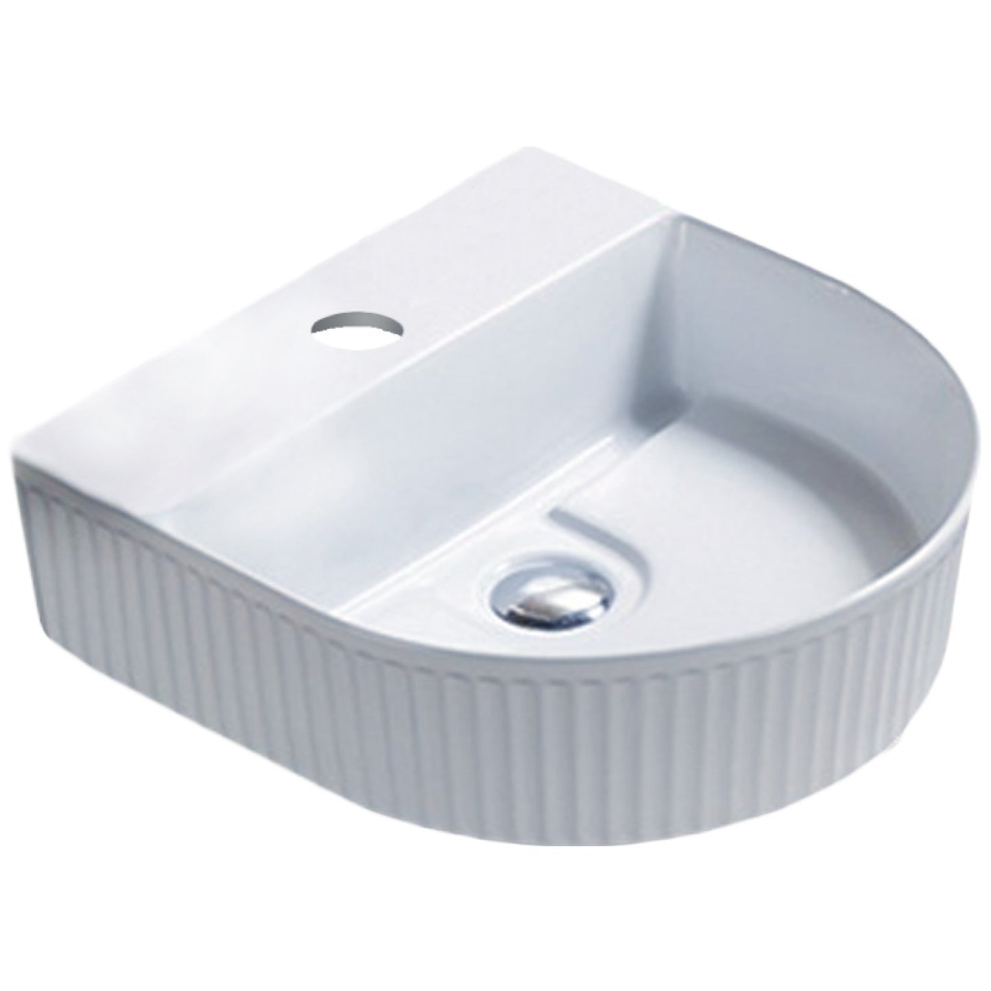 15.74-in. x 15.74-in. Unique Bathroom Vessel Sink White Enamel Glaze
