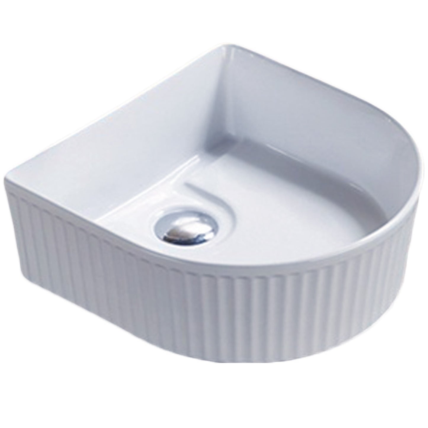13.85-in. x 13.66-in. Unique Bathroom Vessel Sink White Enamel Glaze