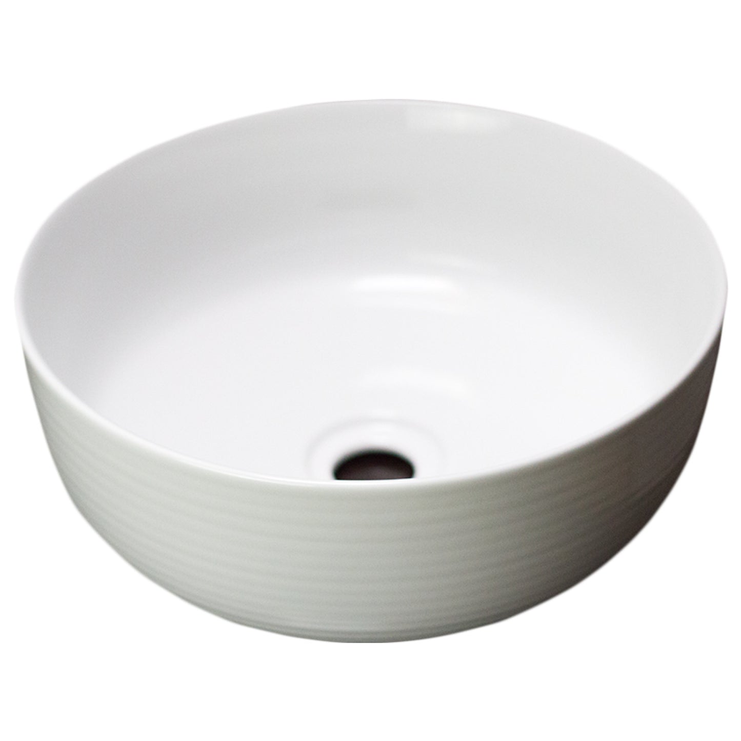 14.09-in. x 14.09-in. Round Bathroom Vessel Sink White Enamel Glaze