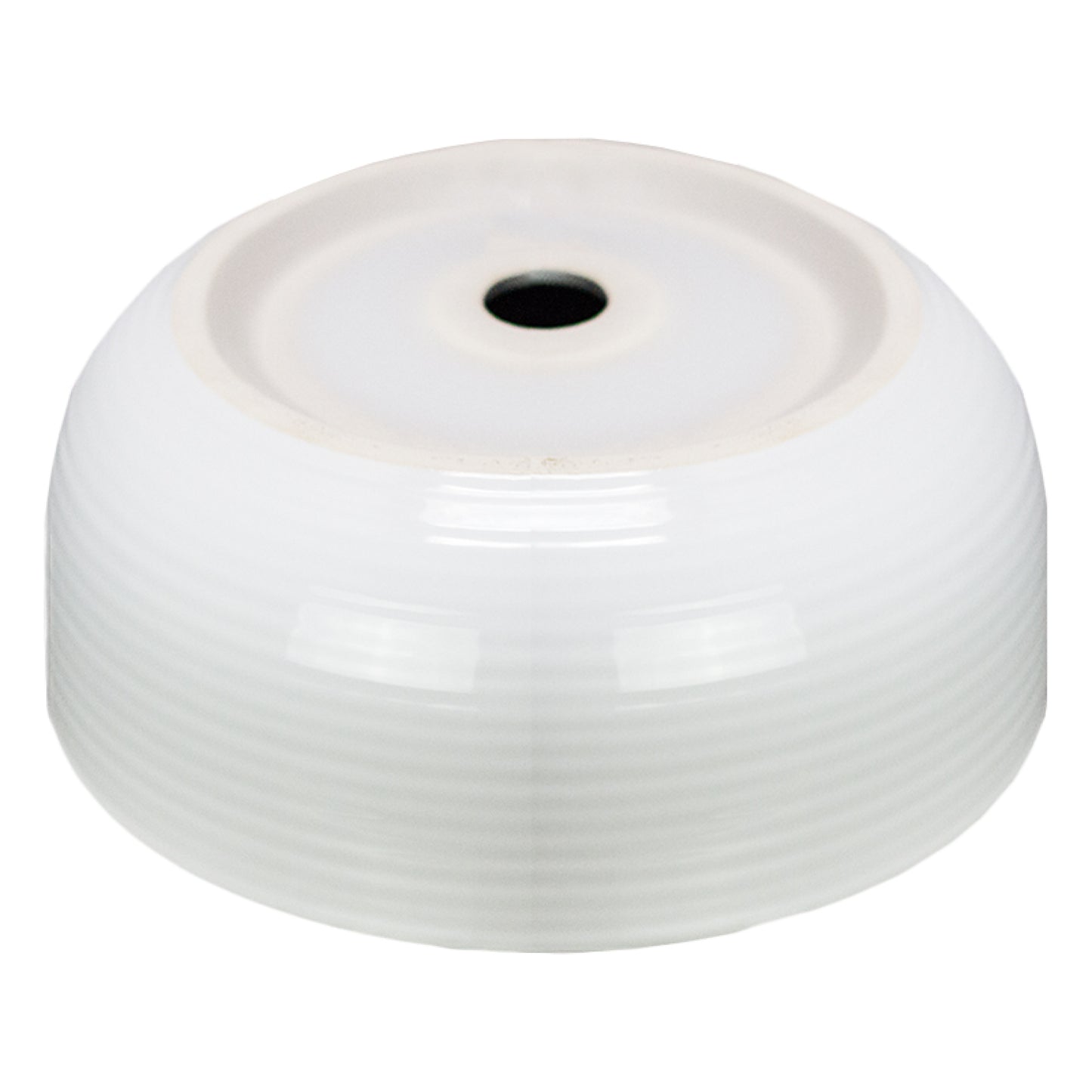 14.09-in. x 14.09-in. Round Bathroom Vessel Sink White Enamel Glaze