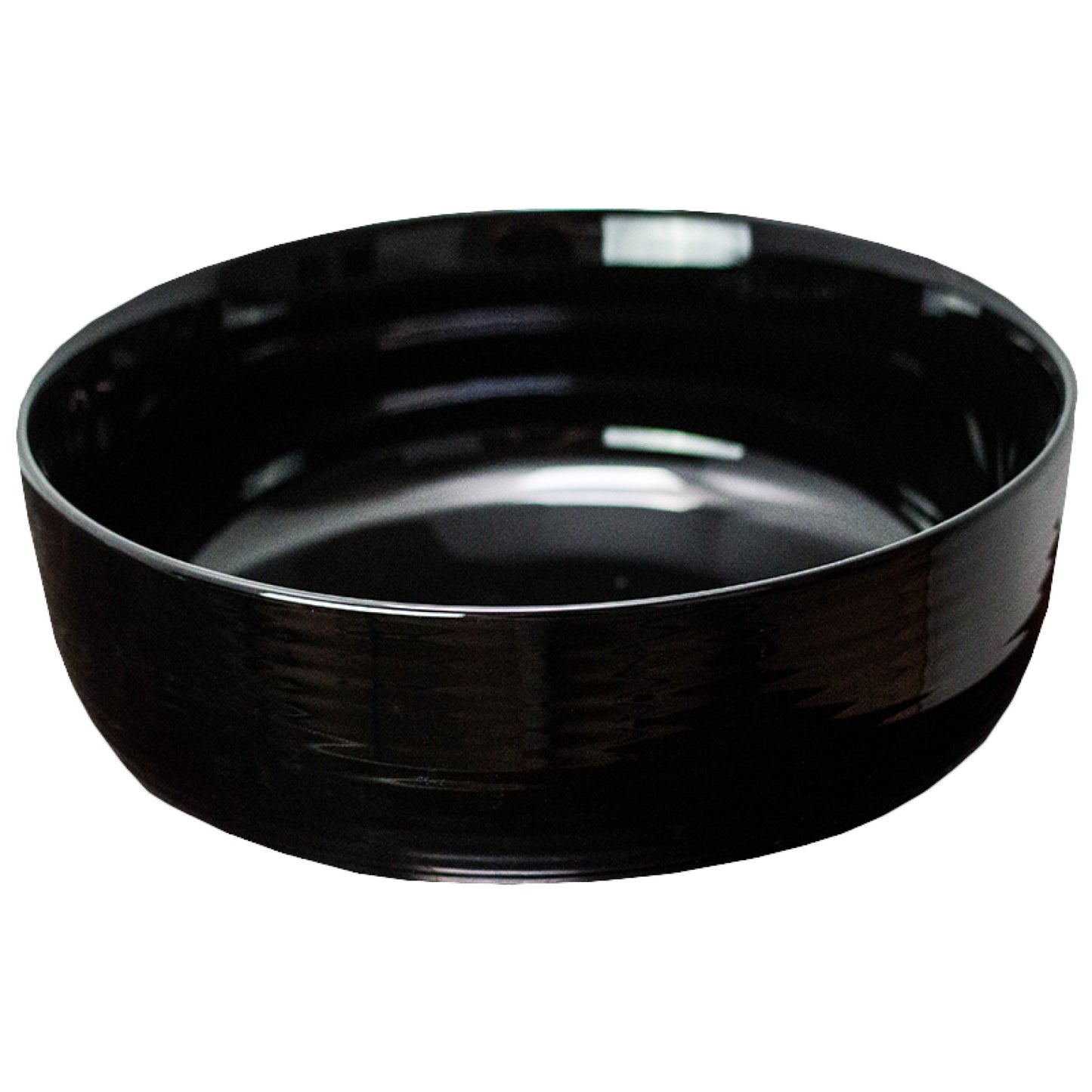 14.09-in. x 14.09-in. Round Bathroom Vessel Sink Black Enamel Glaze