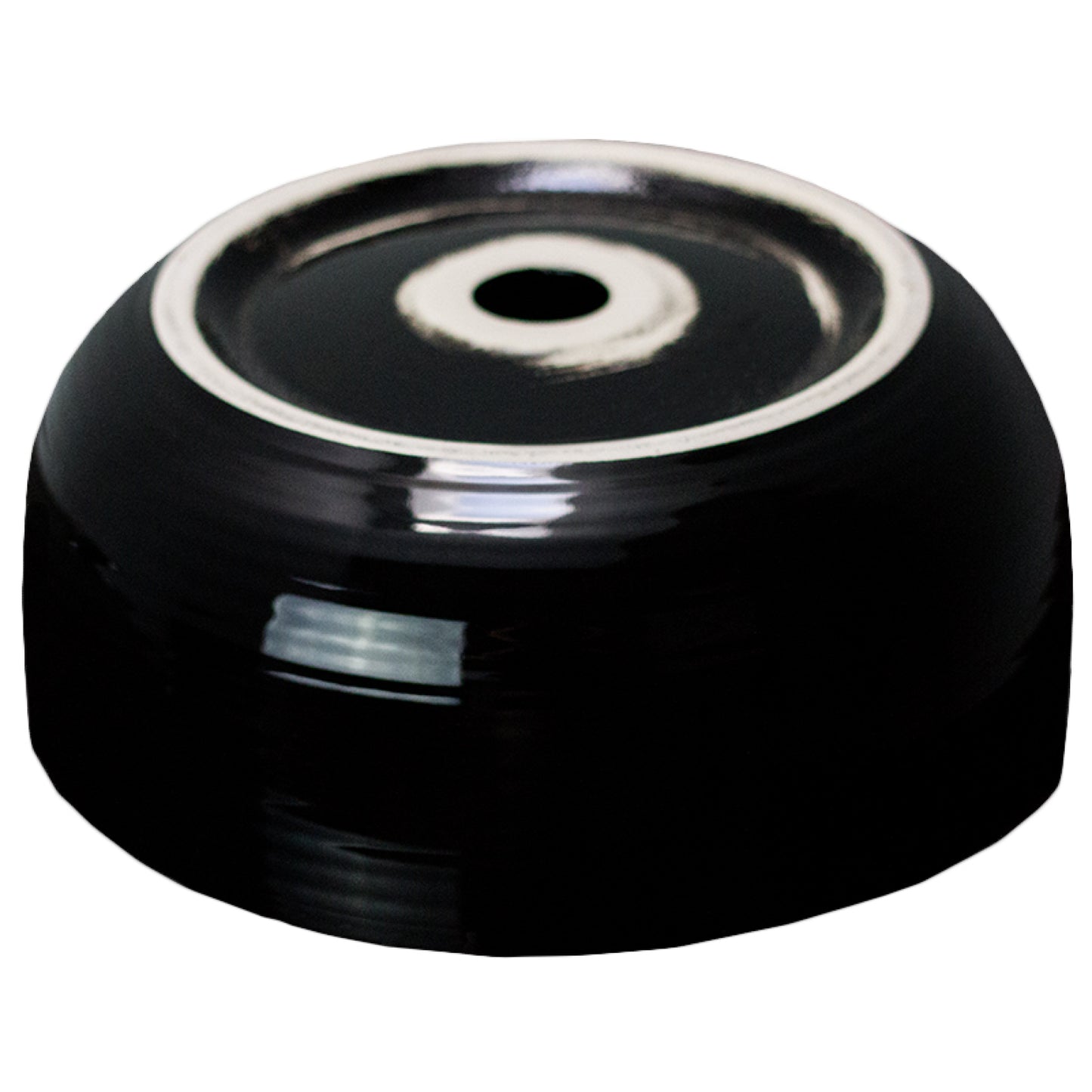 14.09-in. x 14.09-in. Round Bathroom Vessel Sink Black Enamel Glaze