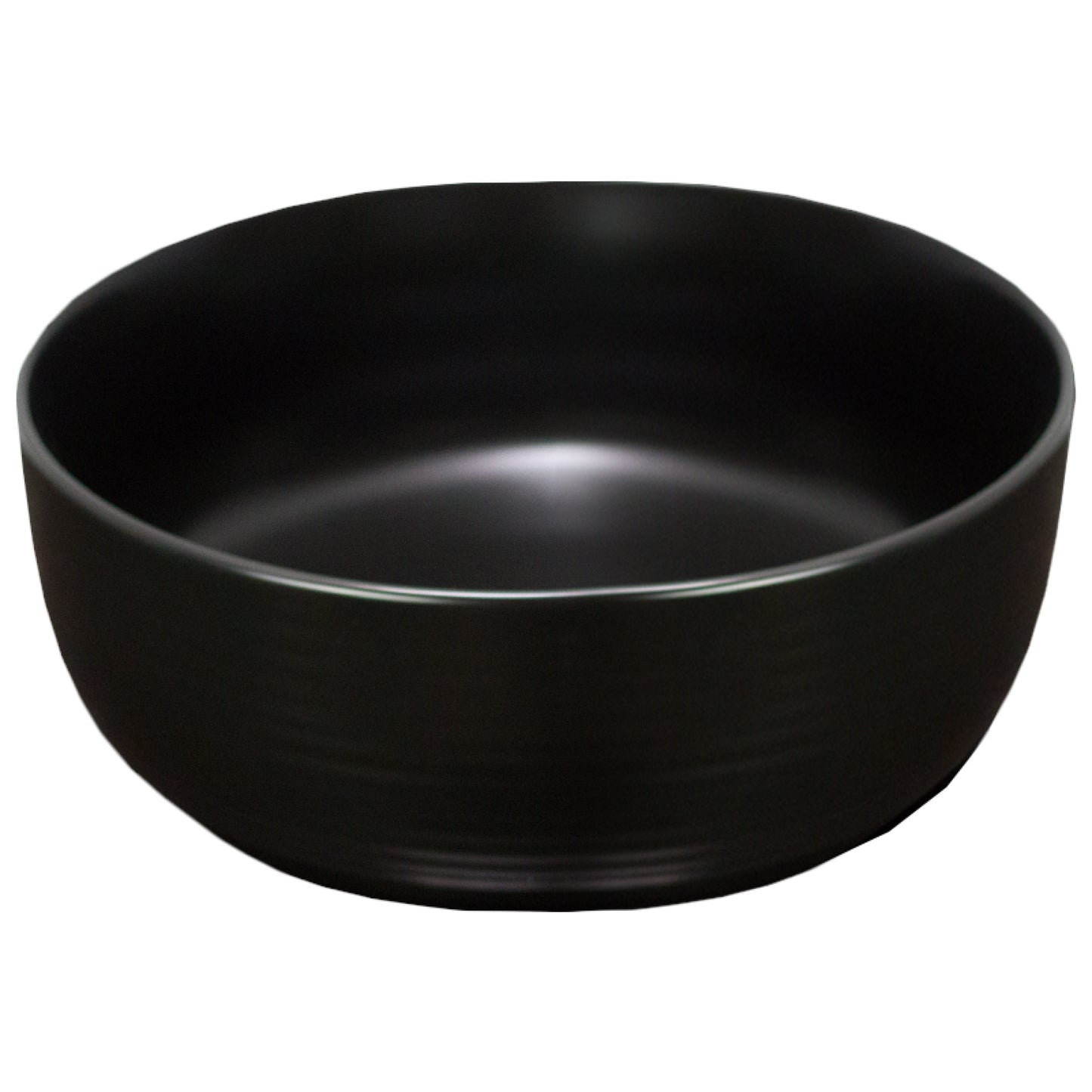 14.09-in. x 14.09-in. Round Bathroom Vessel Sink Black Enamel Glaze
