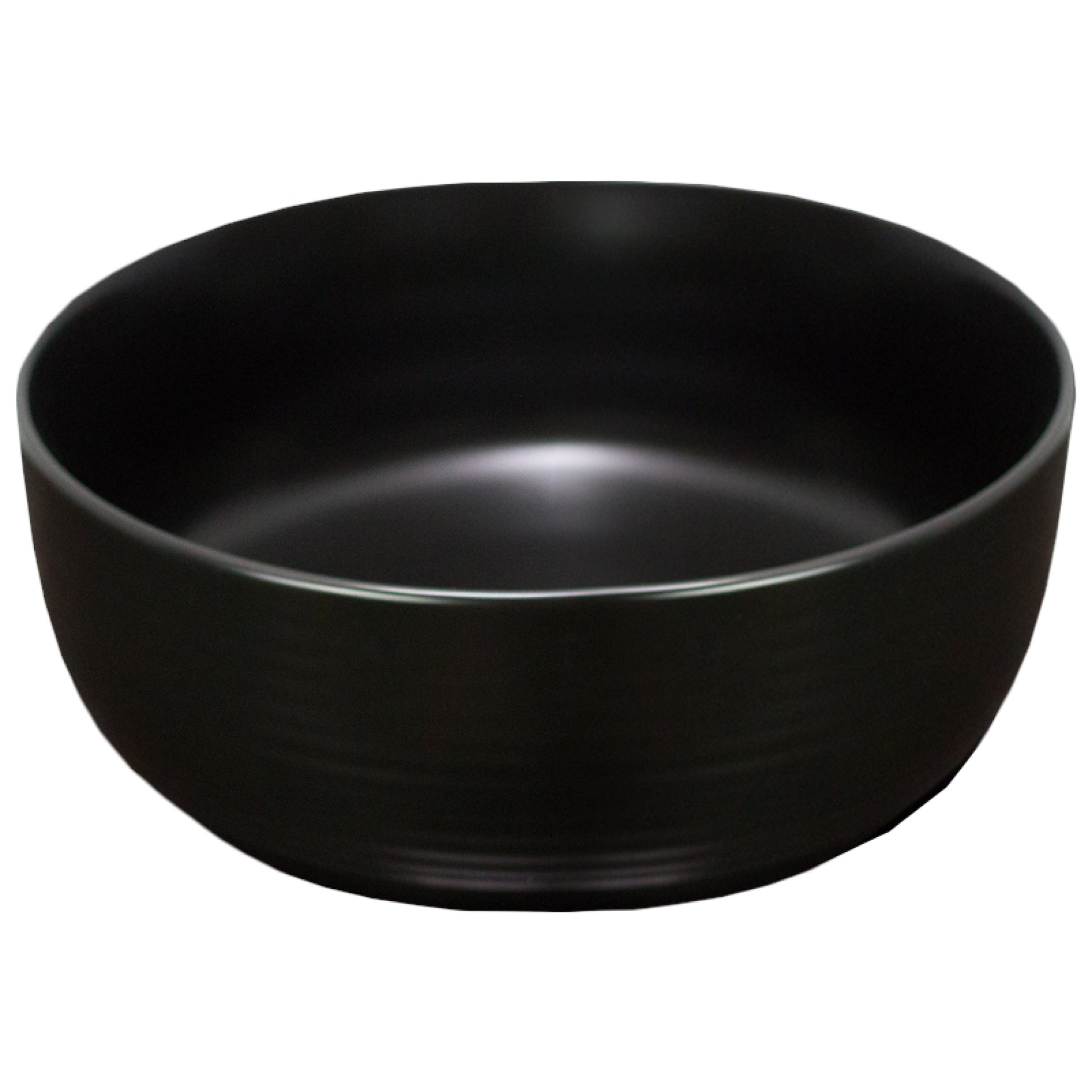 14.09-in. x 14.09-in. Round Bathroom Vessel Sink Black Enamel Glaze