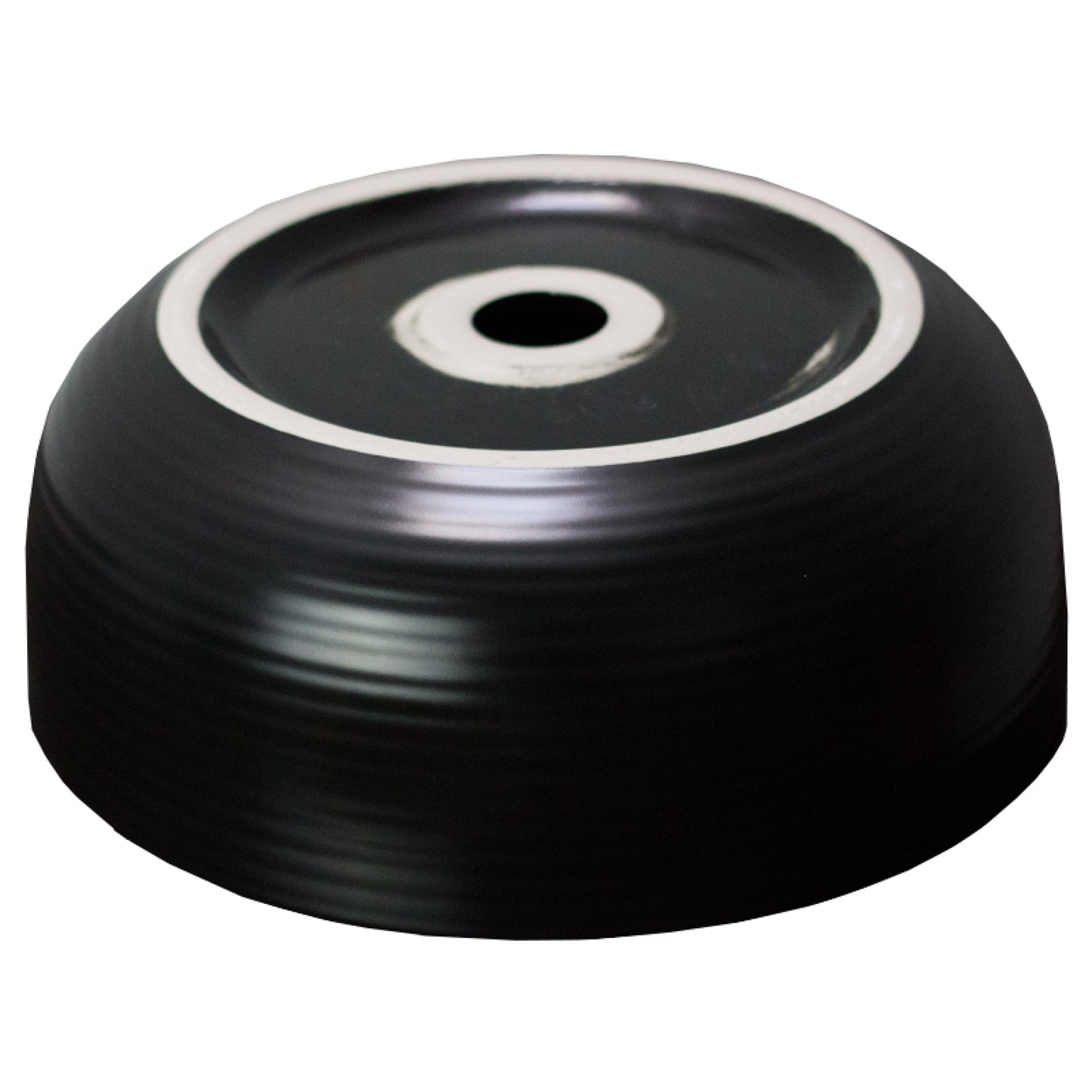 14.09-in. x 14.09-in. Round Bathroom Vessel Sink Black Enamel Glaze