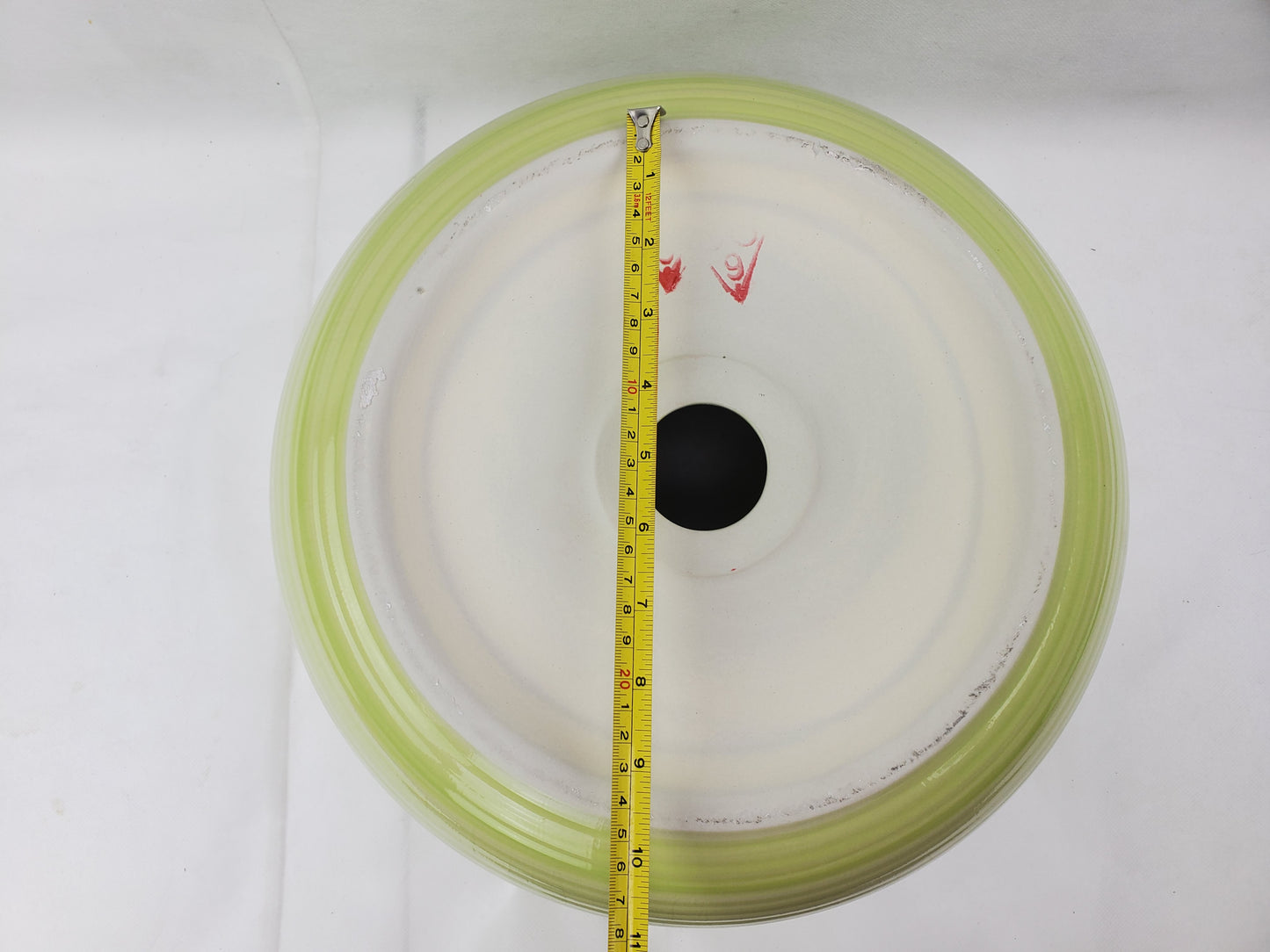 14.09-in. x 14.09-in. Round Bathroom Vessel Sink Olive Swirl Enamel Glaze