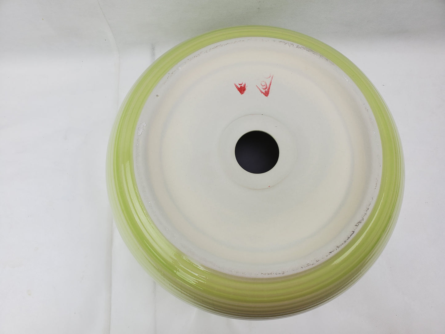 14.09-in. x 14.09-in. Round Bathroom Vessel Sink Olive Swirl Enamel Glaze