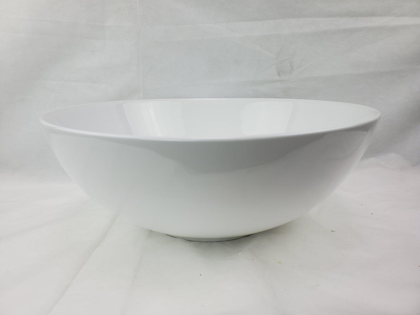 14.09-in. x 14.09-in. Round Bathroom Vessel Sink White Enamel Glaze