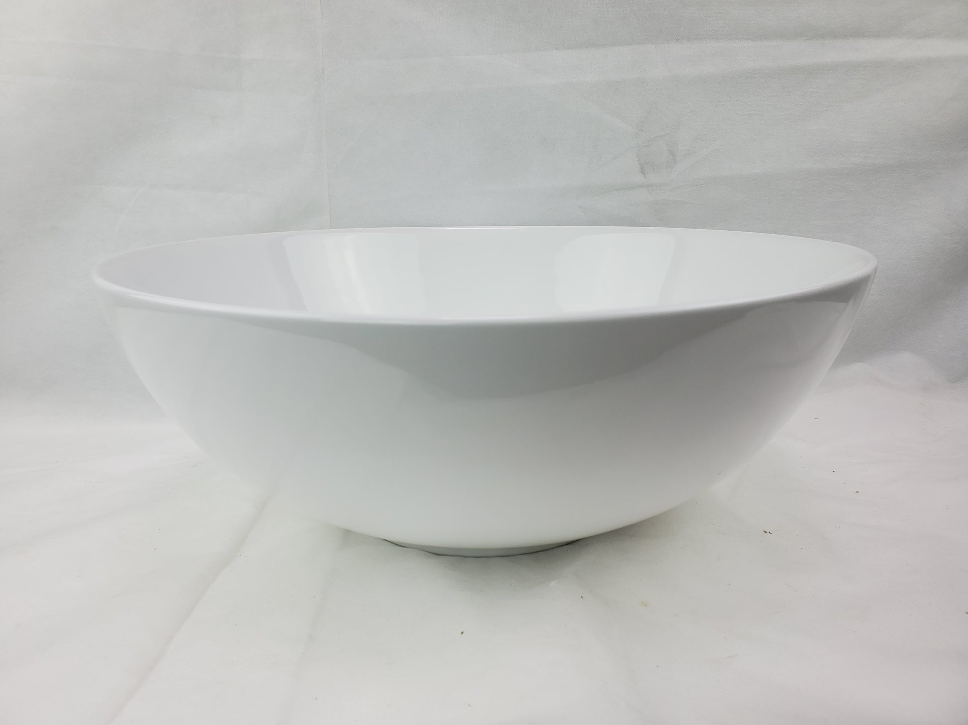 14.09-in. x 14.09-in. Round Bathroom Vessel Sink White Enamel Glaze
