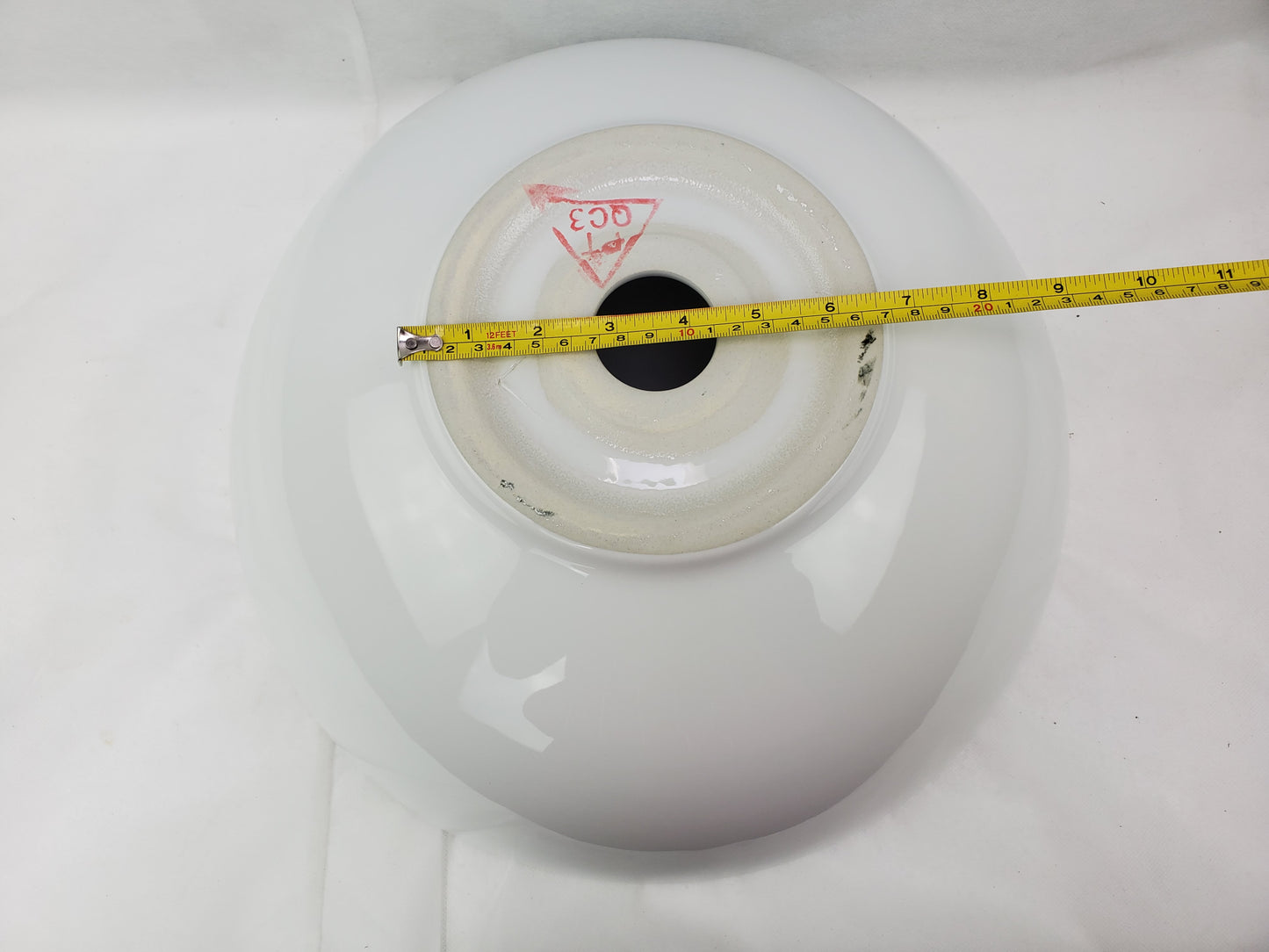 14.09-in. x 14.09-in. Round Bathroom Vessel Sink White Enamel Glaze
