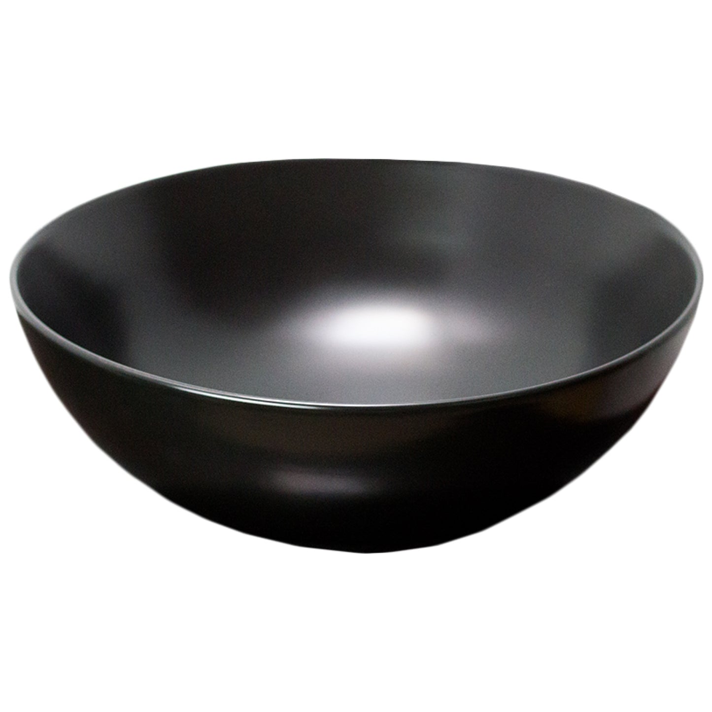 16.34-in. x 16.34-in. Round Bathroom Vessel Sink Black Enamel Glaze