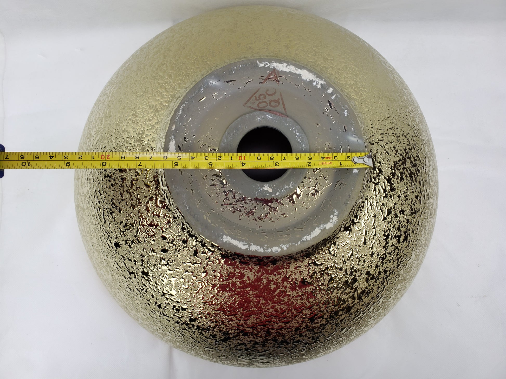 16.34-in. x 16.34-in. Round Bathroom Vessel Sink Gold Enamel Glaze