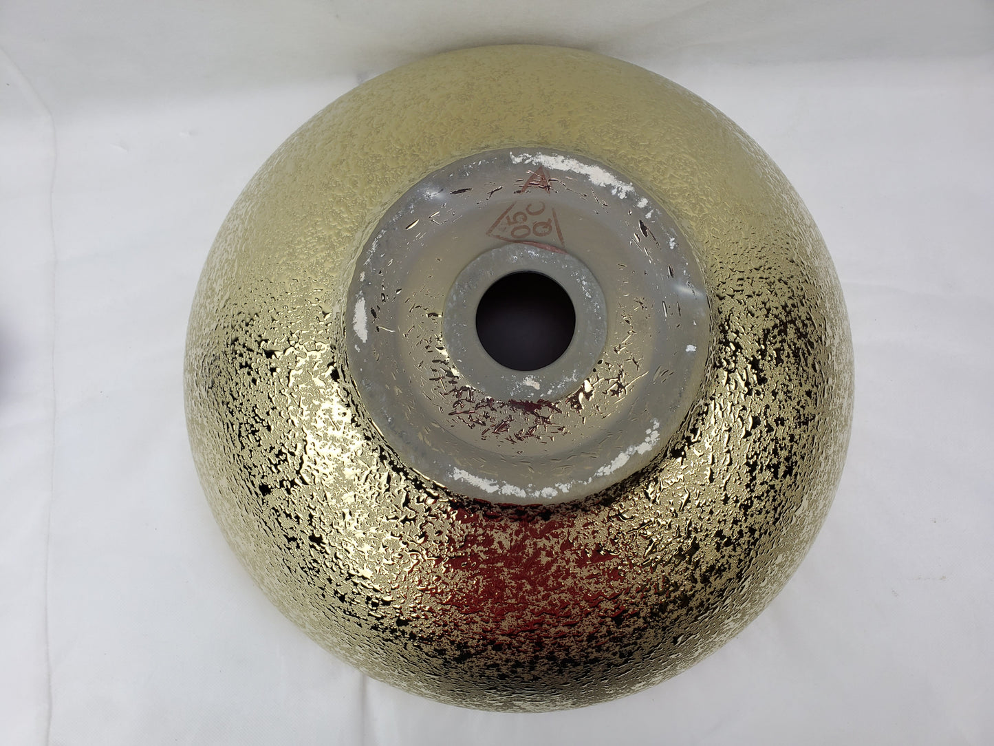 16.34-in. x 16.34-in. Round Bathroom Vessel Sink Gold Enamel Glaze