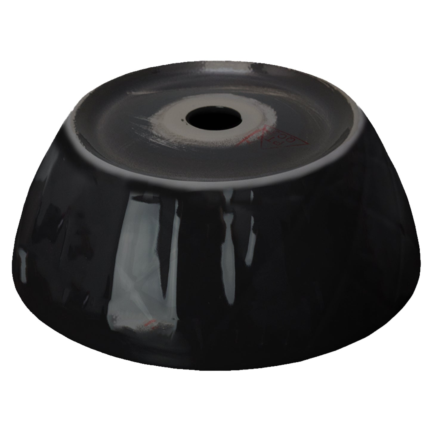 14.09-in. x 14.09-in. Round Bathroom Vessel Sink Black Enamel Glaze