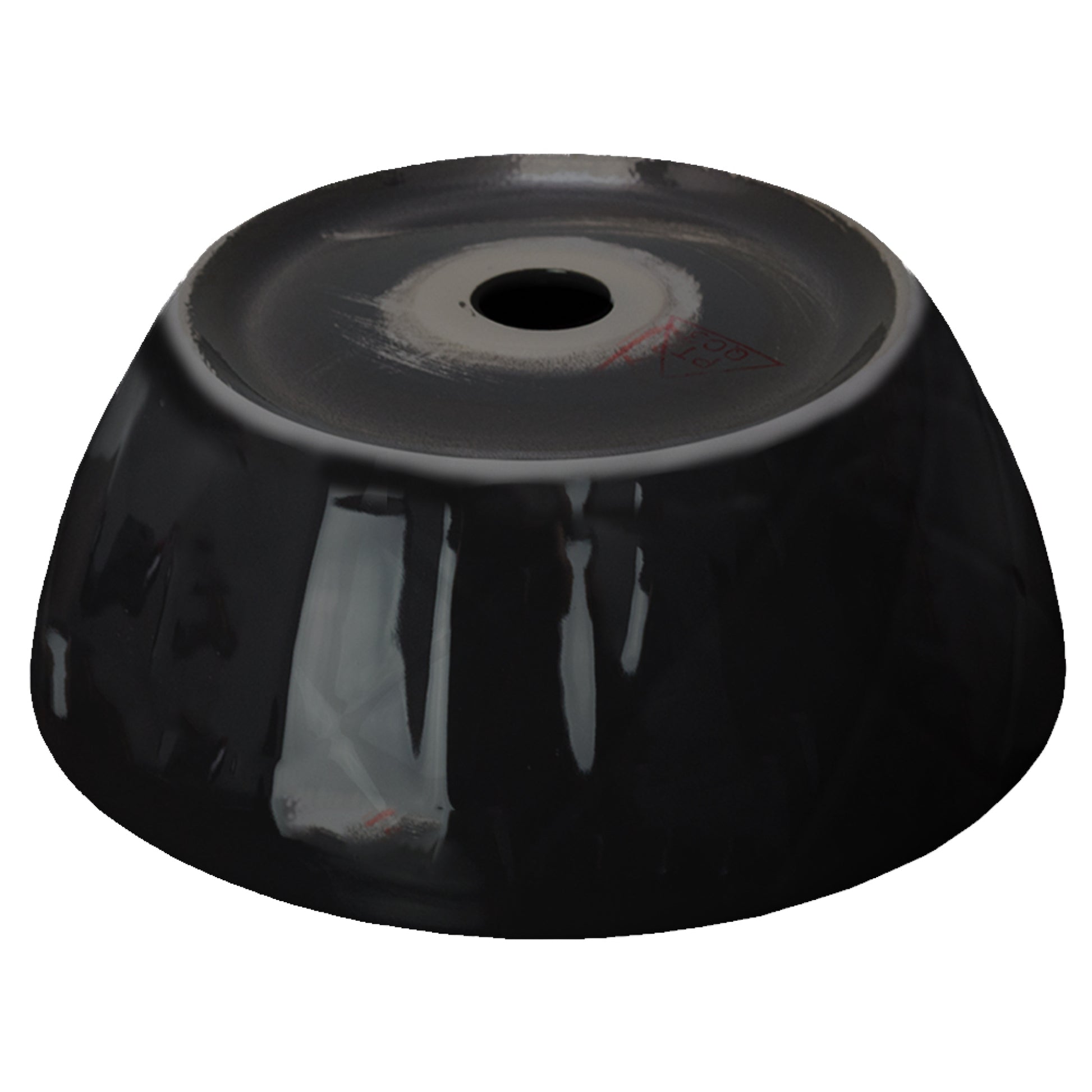 14.09-in. x 14.09-in. Round Bathroom Vessel Sink Black Enamel Glaze