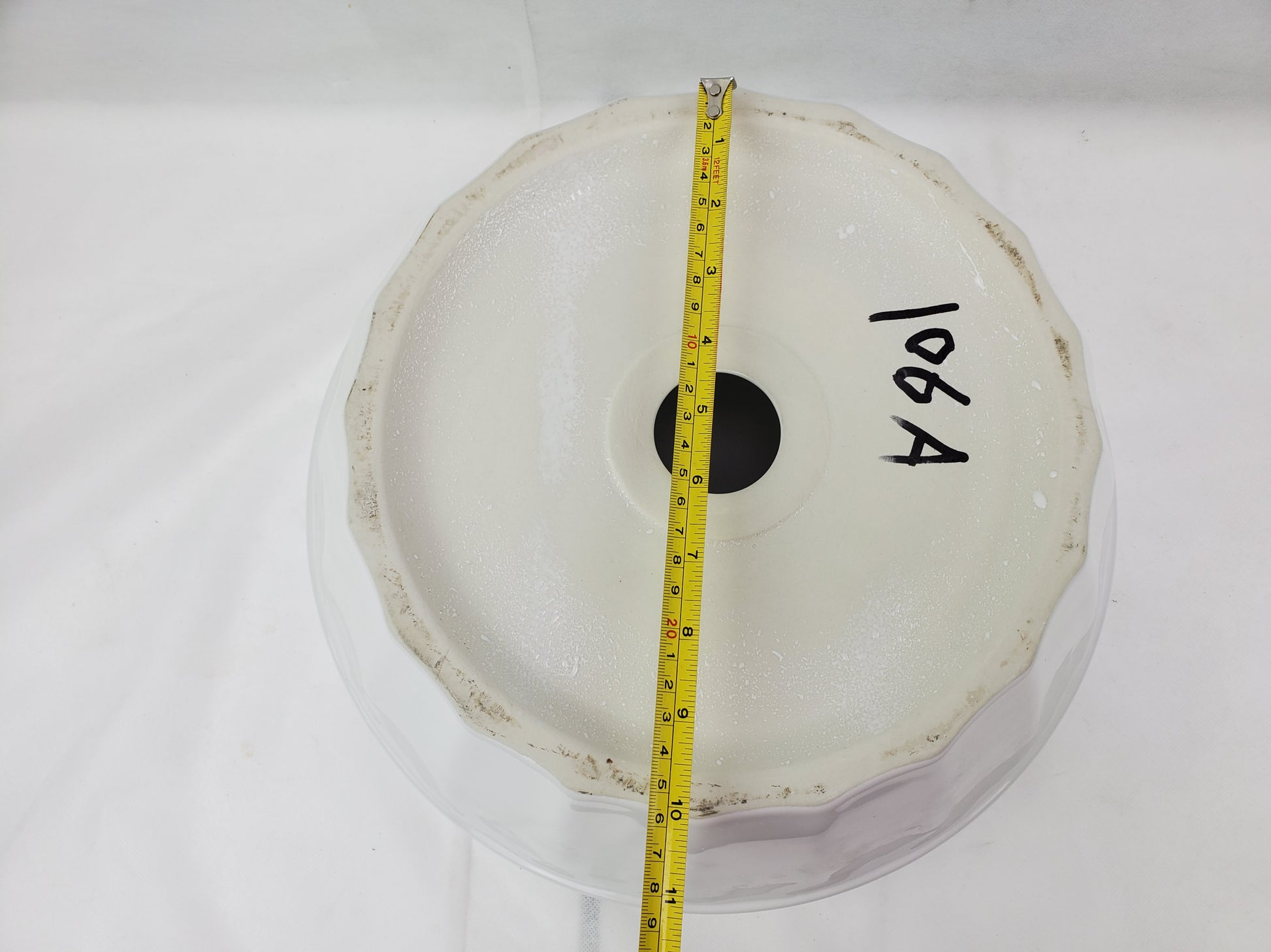 14.09-in. x 14.09-in. Round Bathroom Vessel Sink White Enamel Glaze