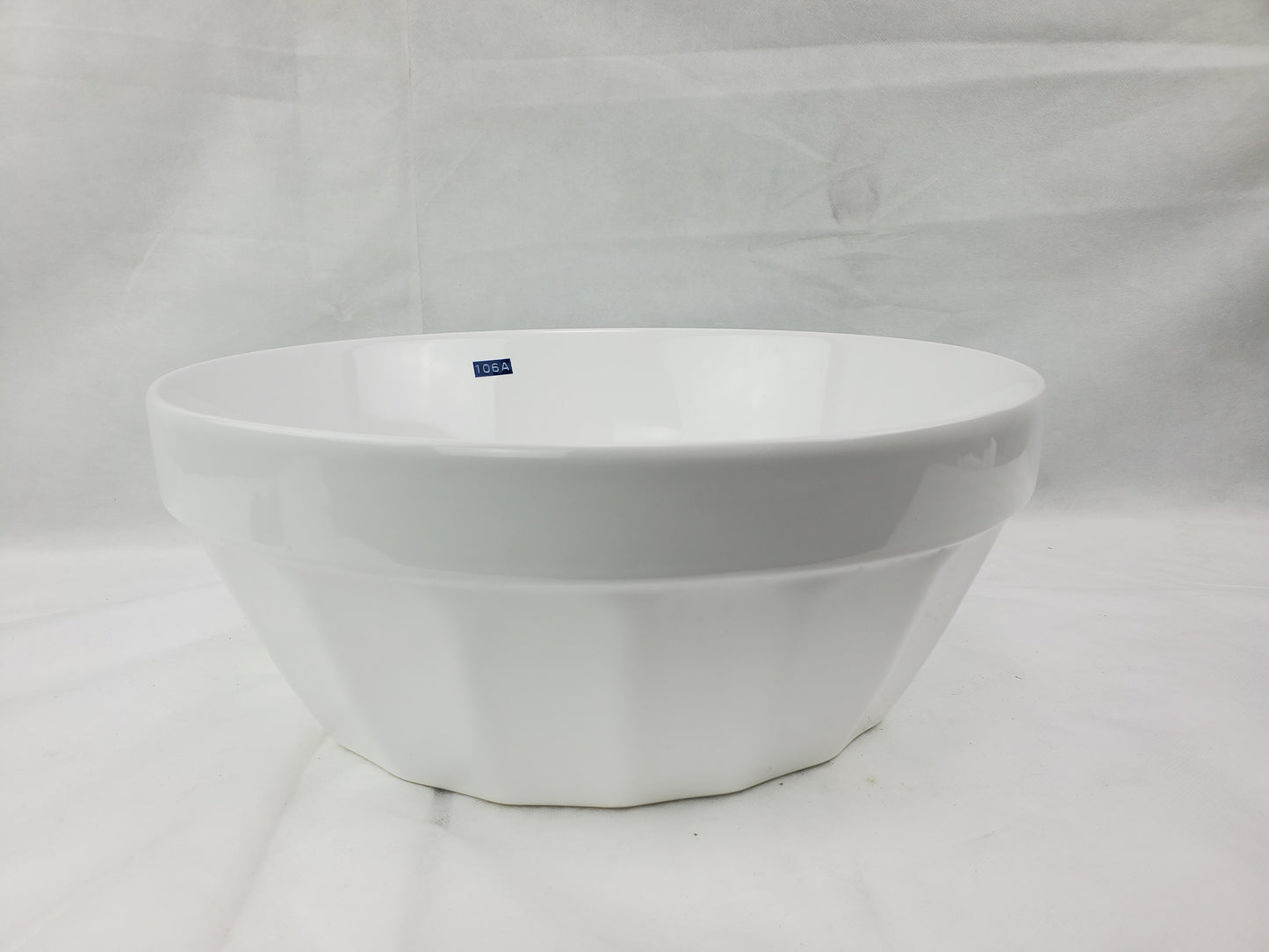 14.09-in. x 14.09-in. Round Bathroom Vessel Sink White Enamel Glaze
