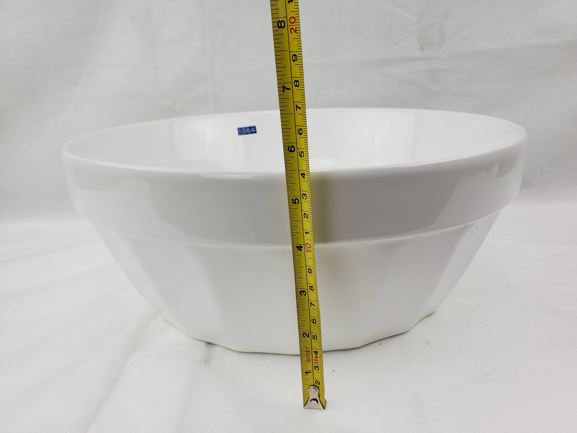 14.09-in. x 14.09-in. Round Bathroom Vessel Sink White Enamel Glaze