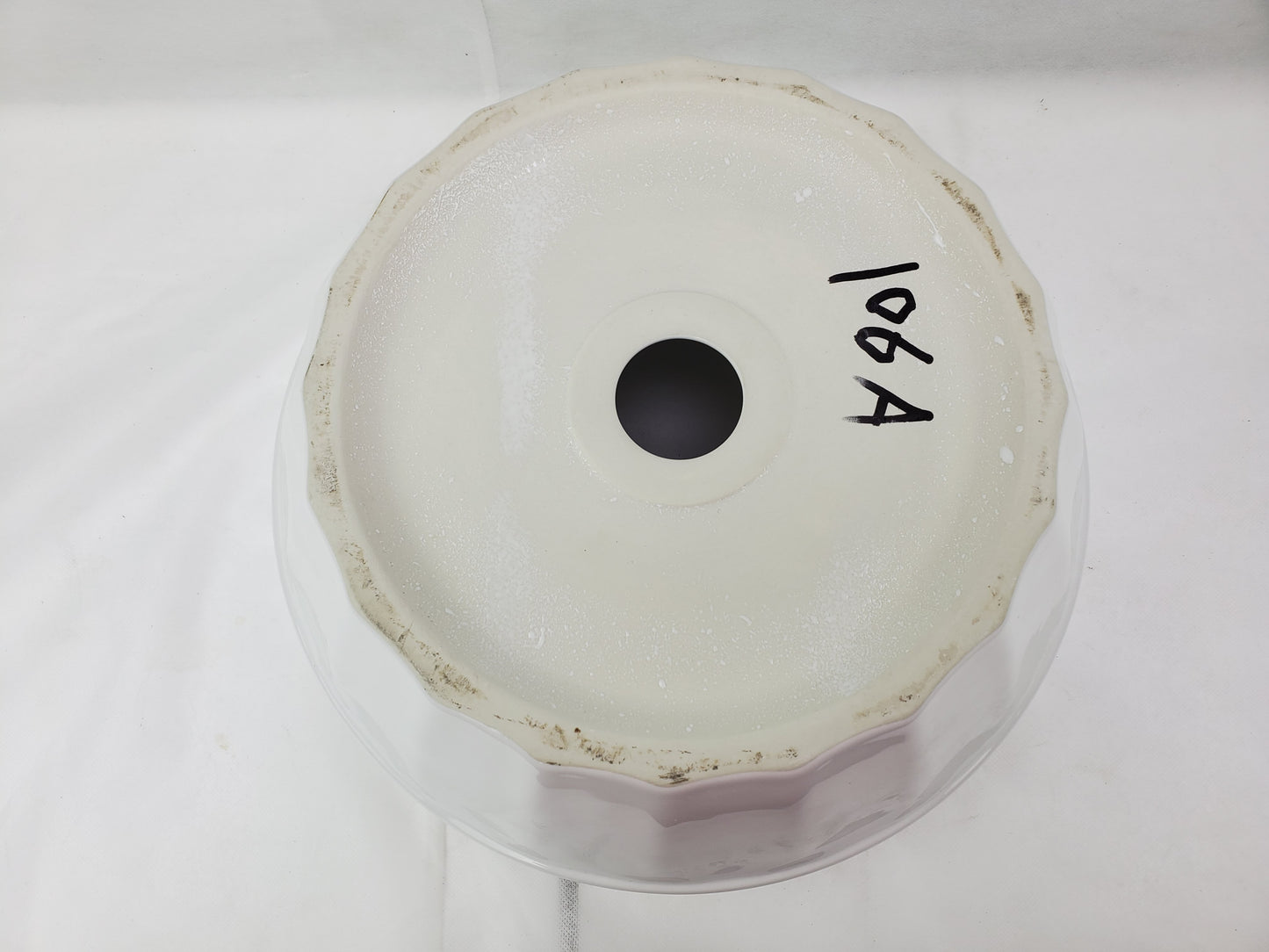 14.09-in. x 14.09-in. Round Bathroom Vessel Sink White Enamel Glaze