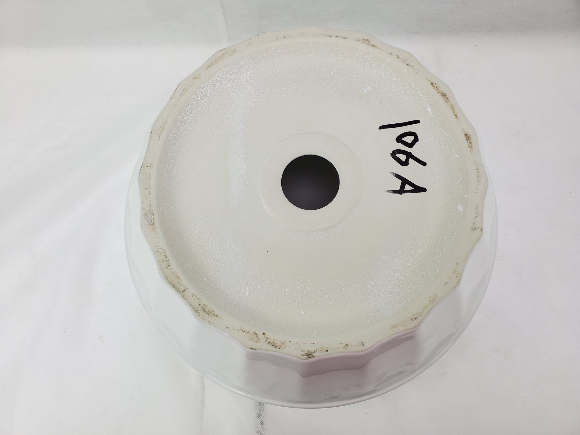 14.09-in. x 14.09-in. Round Bathroom Vessel Sink White Enamel Glaze