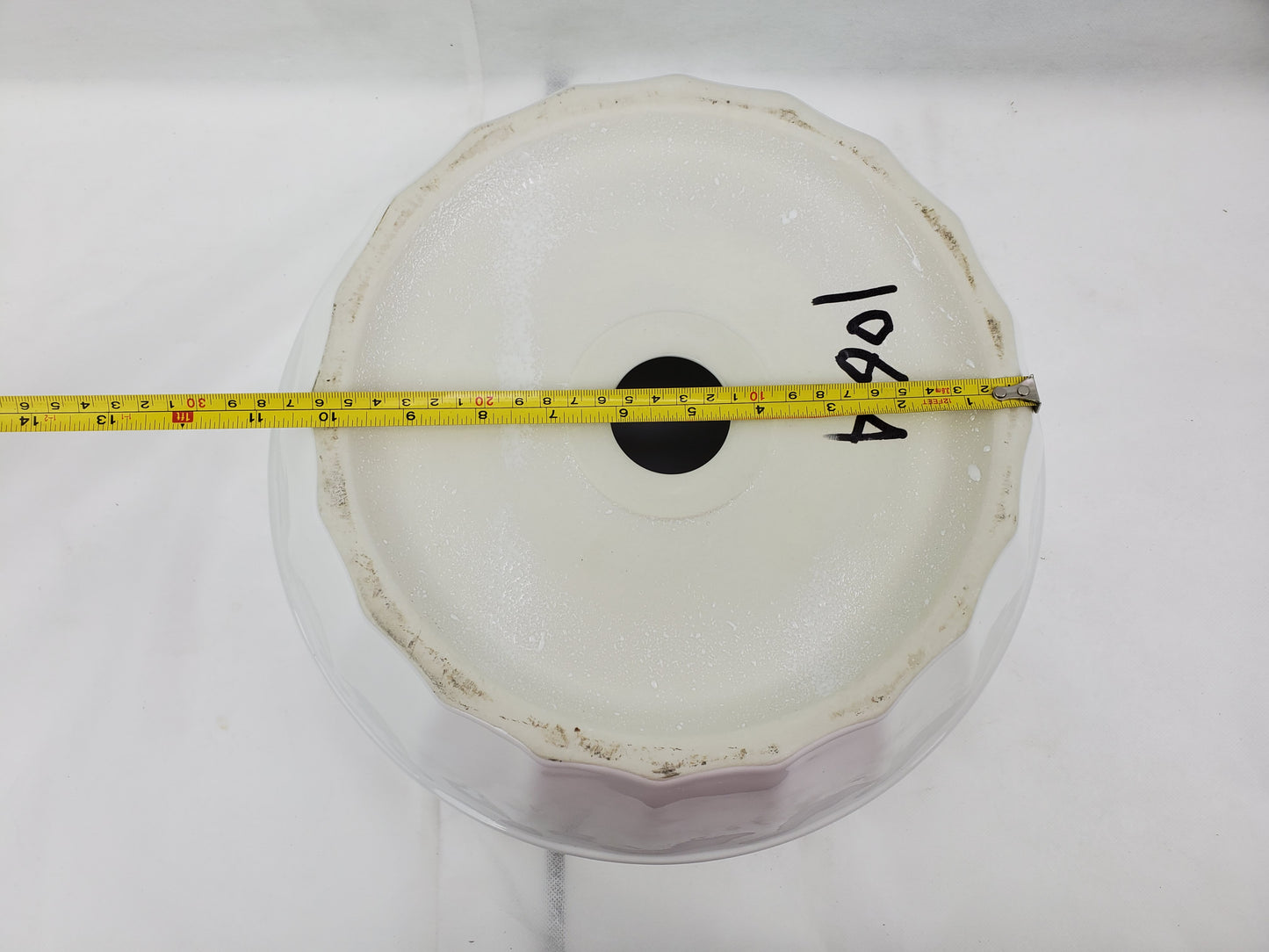 14.09-in. x 14.09-in. Round Bathroom Vessel Sink White Enamel Glaze