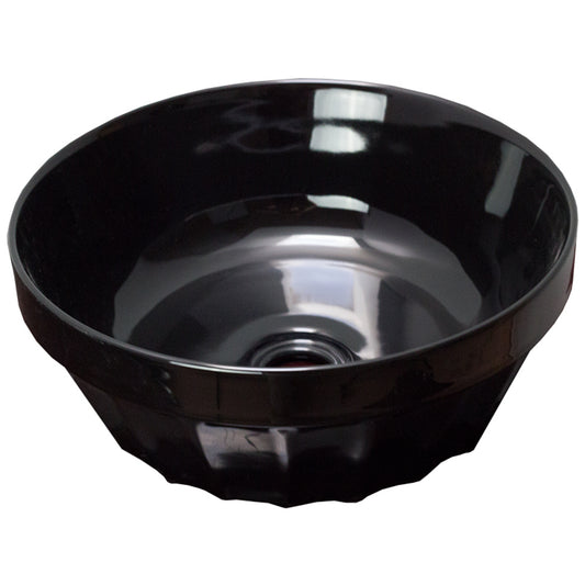 14.09-in. x 14.09-in. Round Bathroom Vessel Sink Black Enamel Glaze