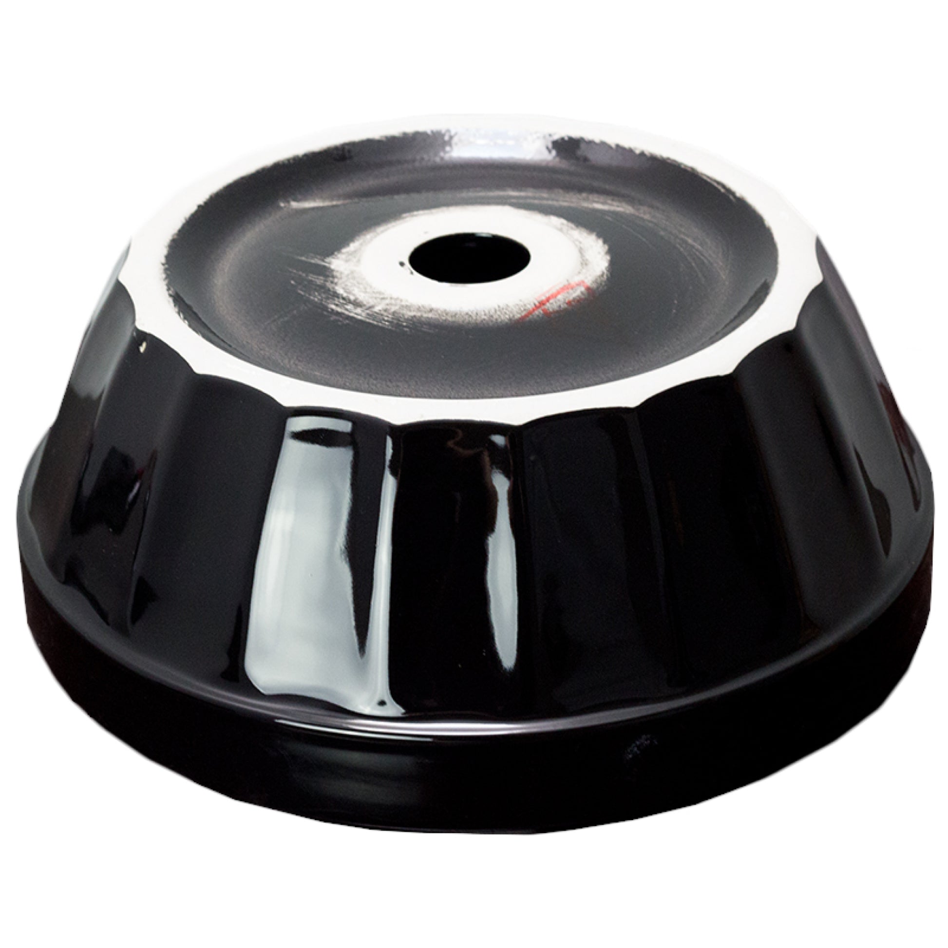 14.09-in. x 14.09-in. Round Bathroom Vessel Sink Black Enamel Glaze