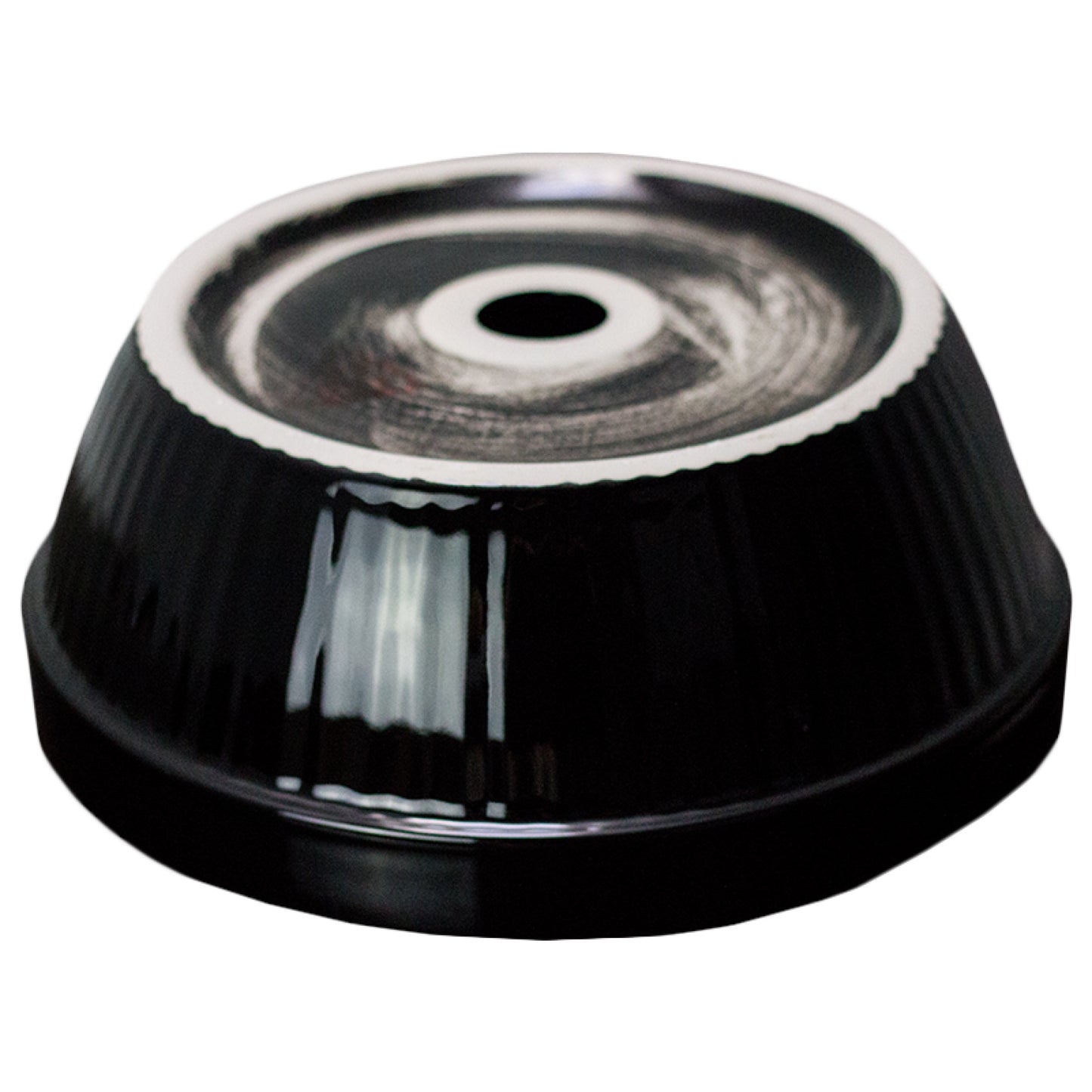 14.09-in. x 14.09-in. Round Bathroom Vessel Sink Black Enamel Glaze