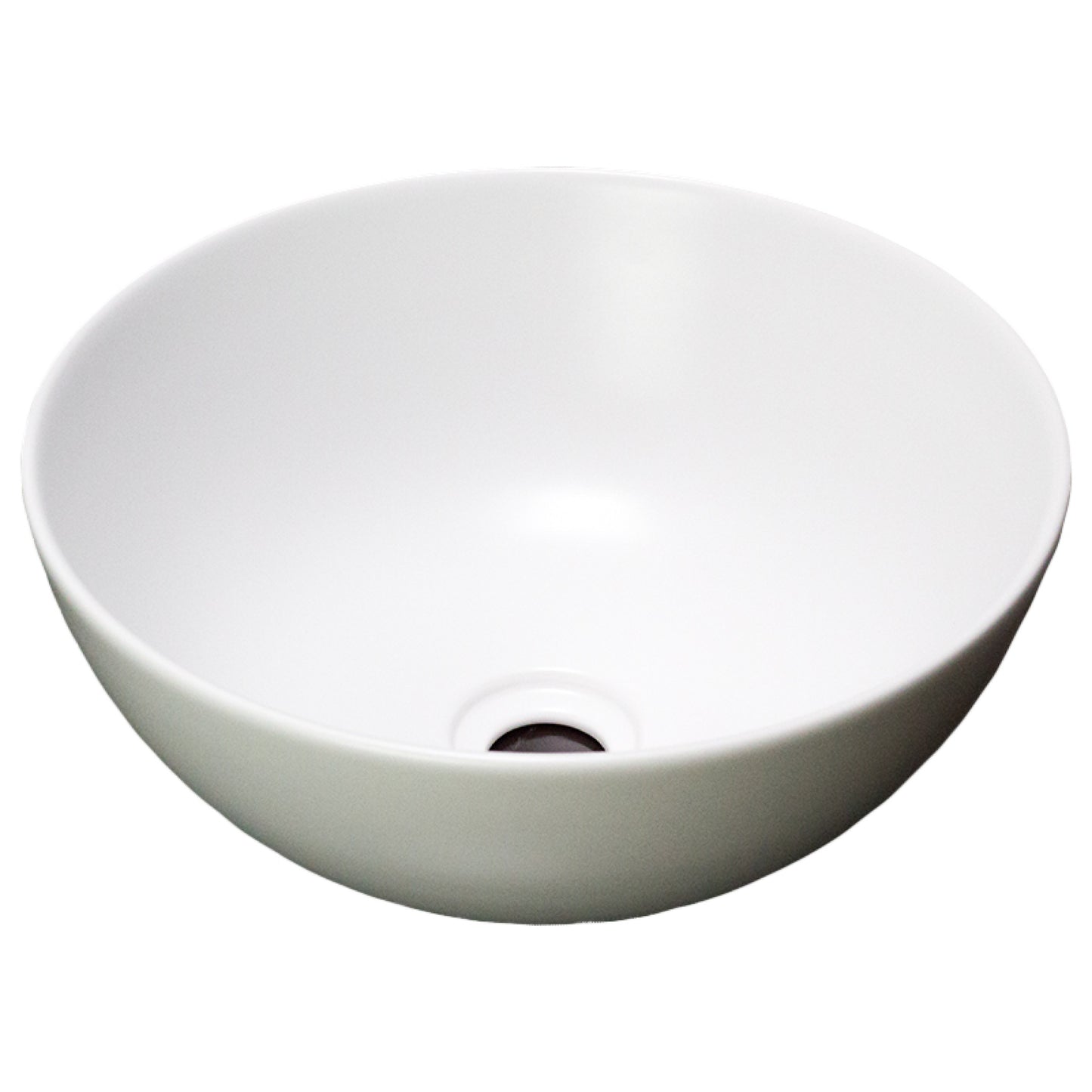 14.09-in. x 14.09-in. Round Bathroom Vessel Sink White Enamel Glaze