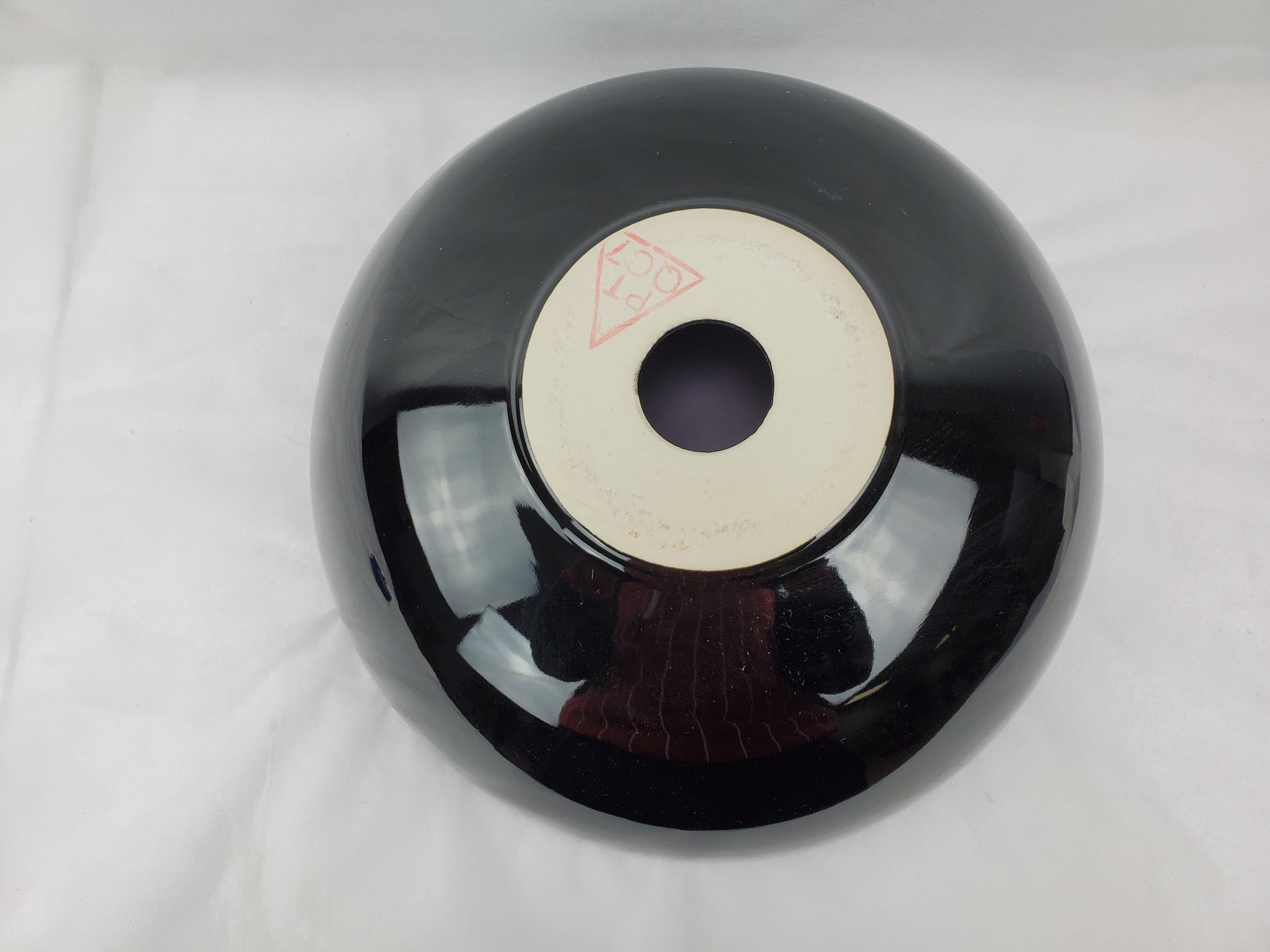 14.09-in. x 14.09-in. Round Bathroom Vessel Sink Black Enamel Glaze
