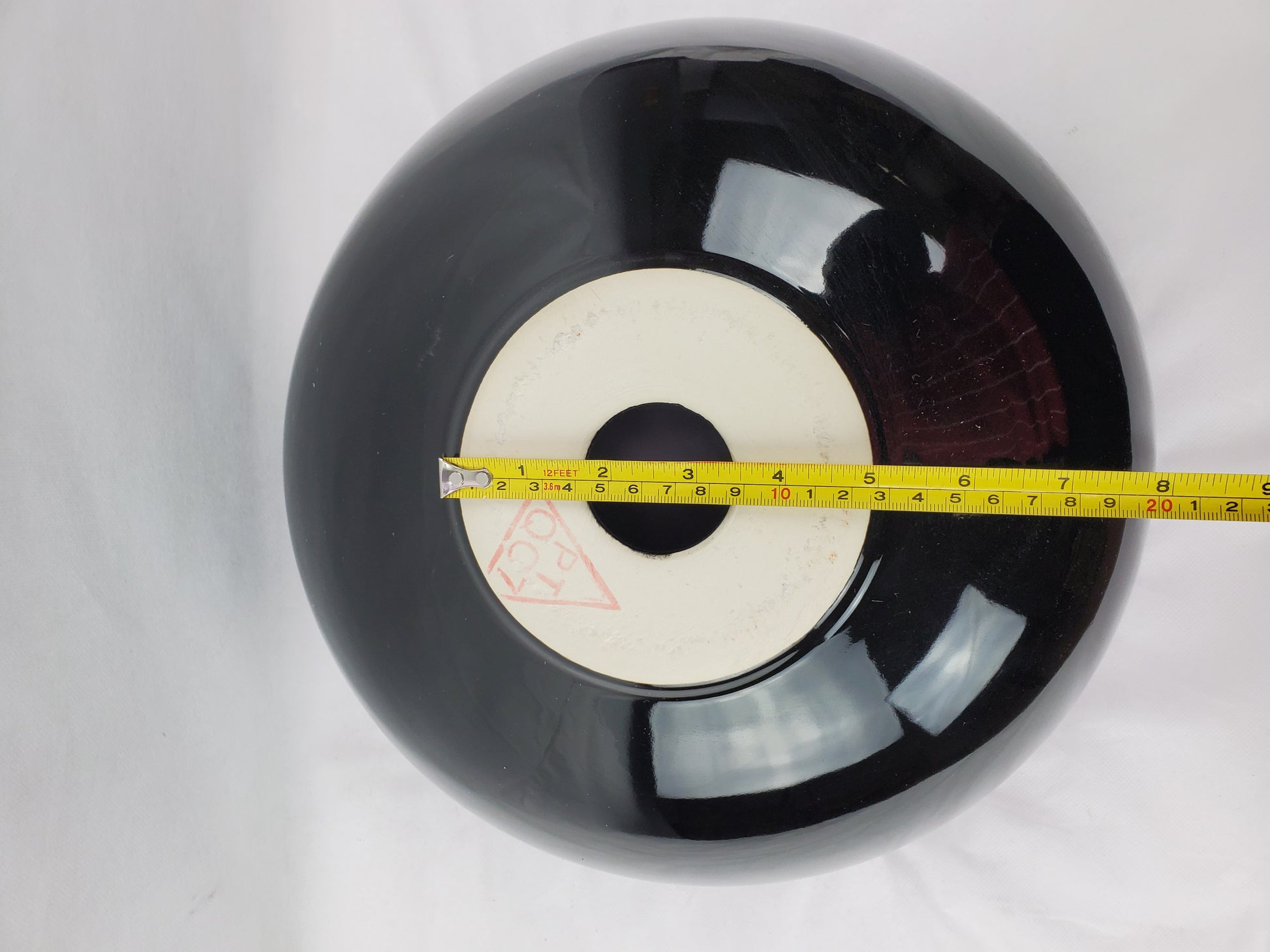 14.09-in. x 14.09-in. Round Bathroom Vessel Sink Black Enamel Glaze