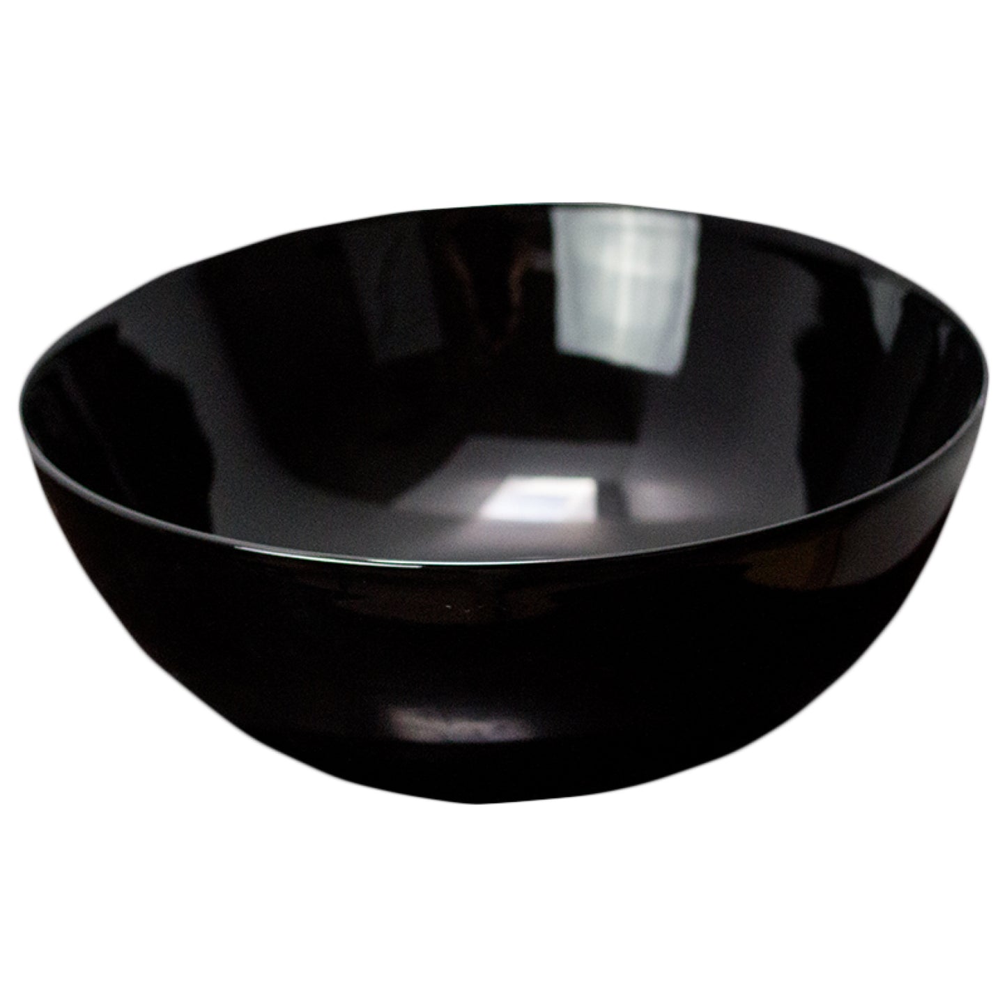 14.09-in. x 14.09-in. Round Bathroom Vessel Sink Black Enamel Glaze