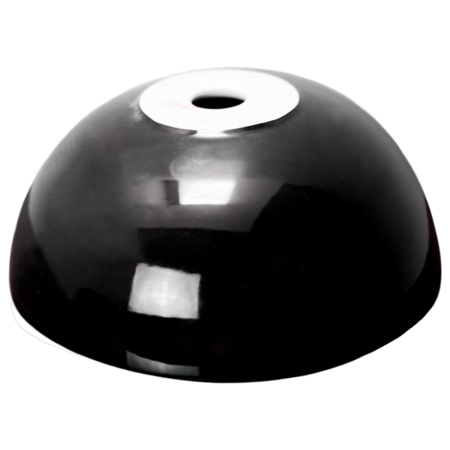14.09-in. x 14.09-in. Round Bathroom Vessel Sink Black-White Enamel Glaze