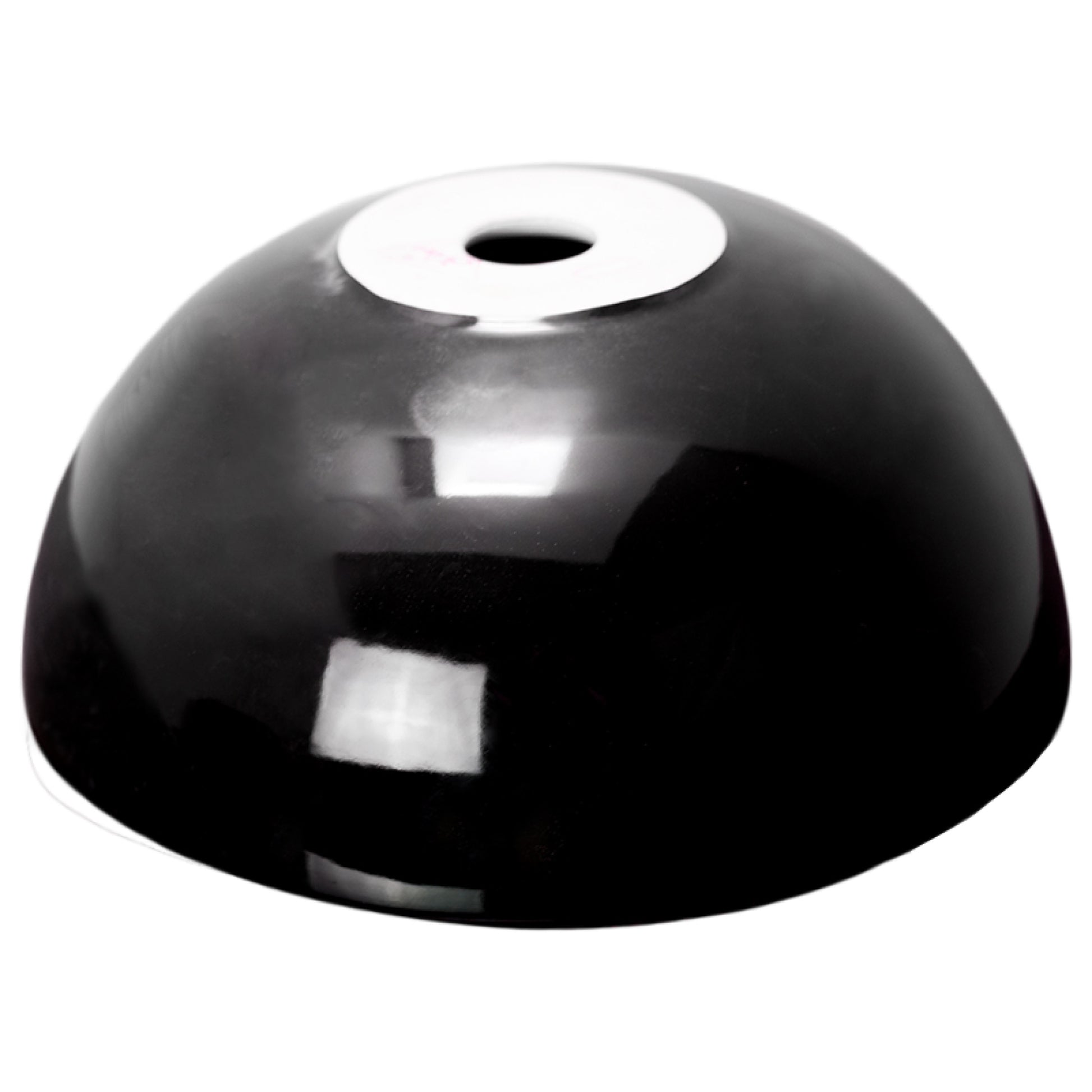 14.09-in. x 14.09-in. Round Bathroom Vessel Sink Black-White Enamel Glaze
