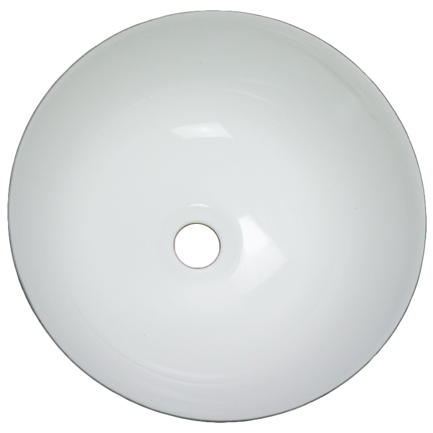 14.09-in. x 14.09-in. Round Bathroom Vessel Sink Black-White Enamel Glaze