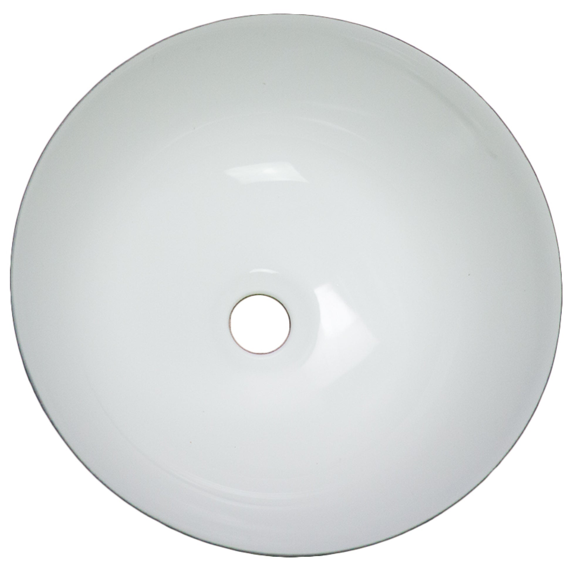 14.09-in. x 14.09-in. Round Bathroom Vessel Sink Black-White Enamel Glaze